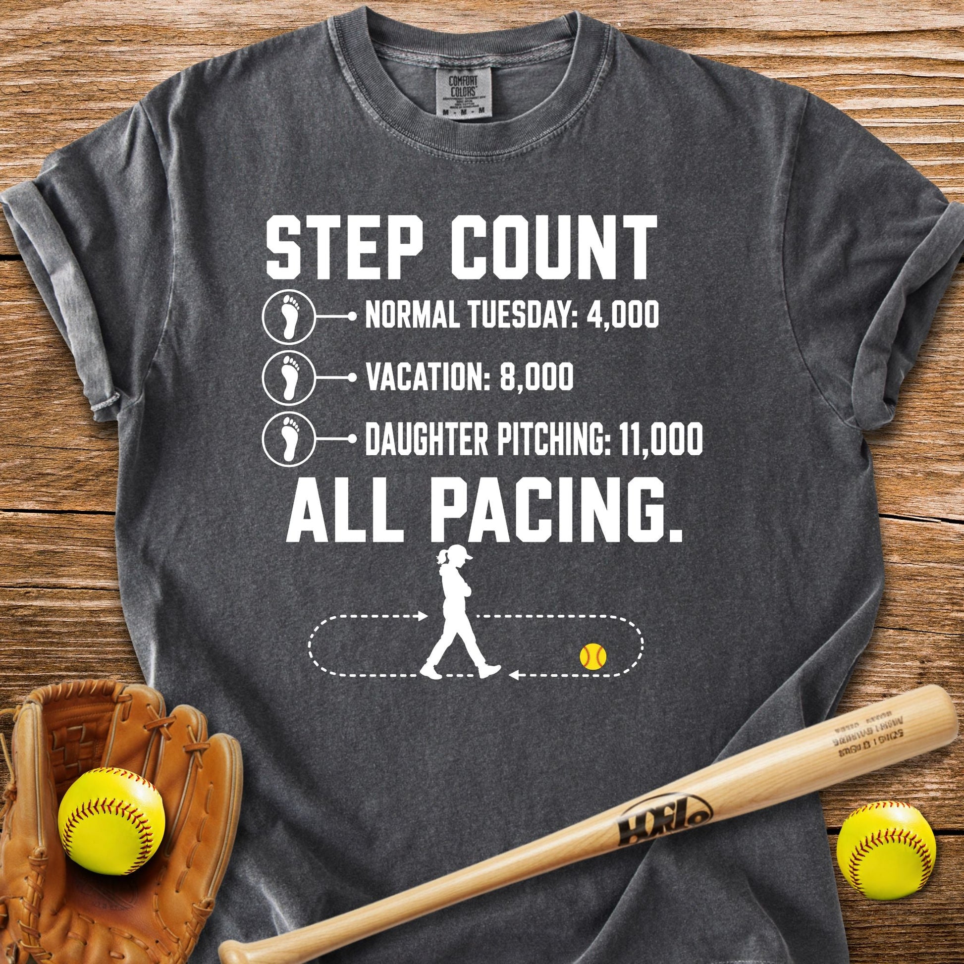 Pacing Through Her Pitching T-Shirt - HomeRun PrintsComfort Colors
