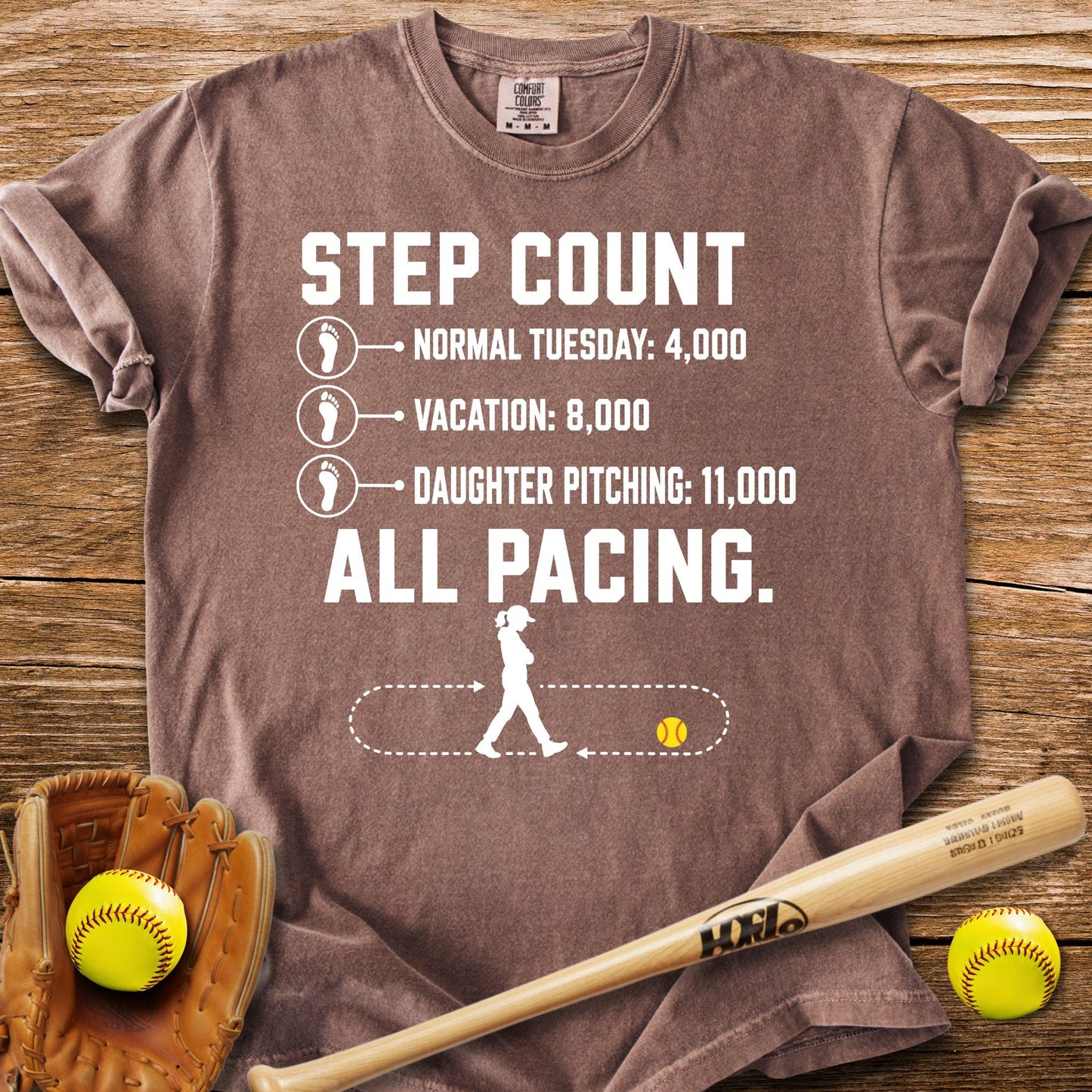 Pacing Through Her Pitching T-Shirt - HomeRun PrintsComfort Colors