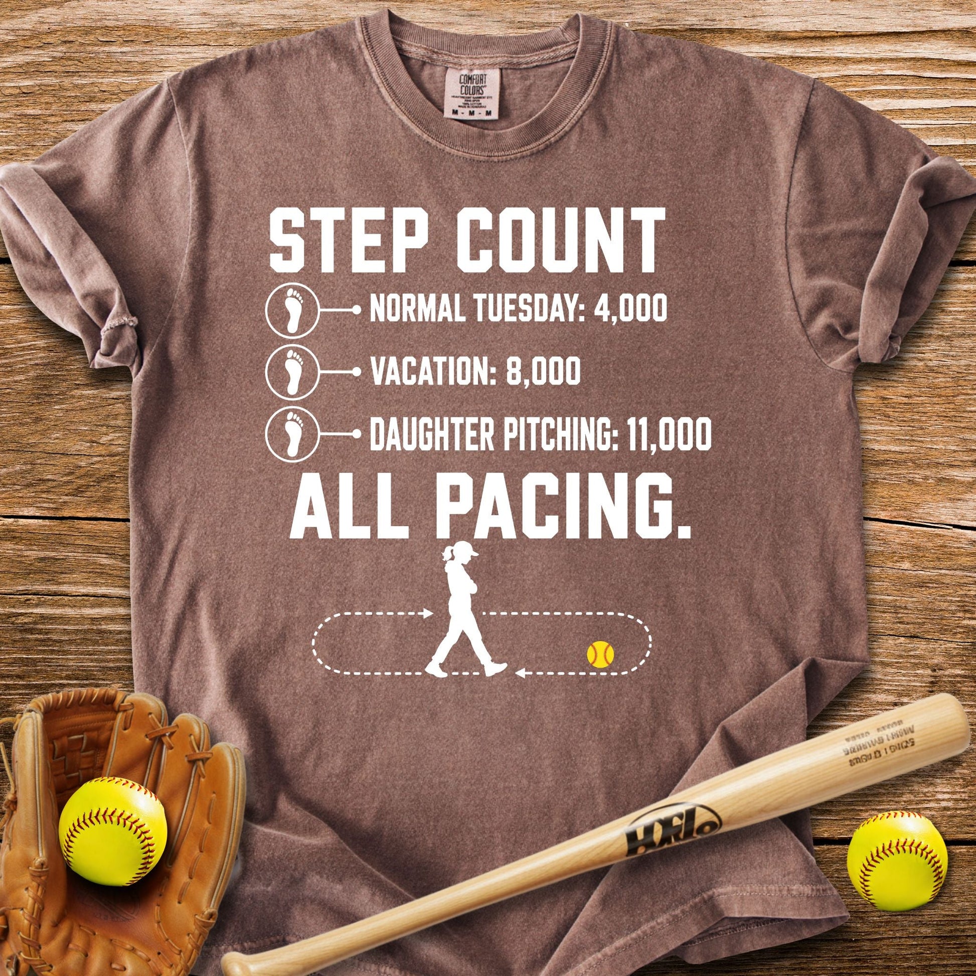 Pacing Through Her Pitching T-Shirt - HomeRun PrintsComfort Colors