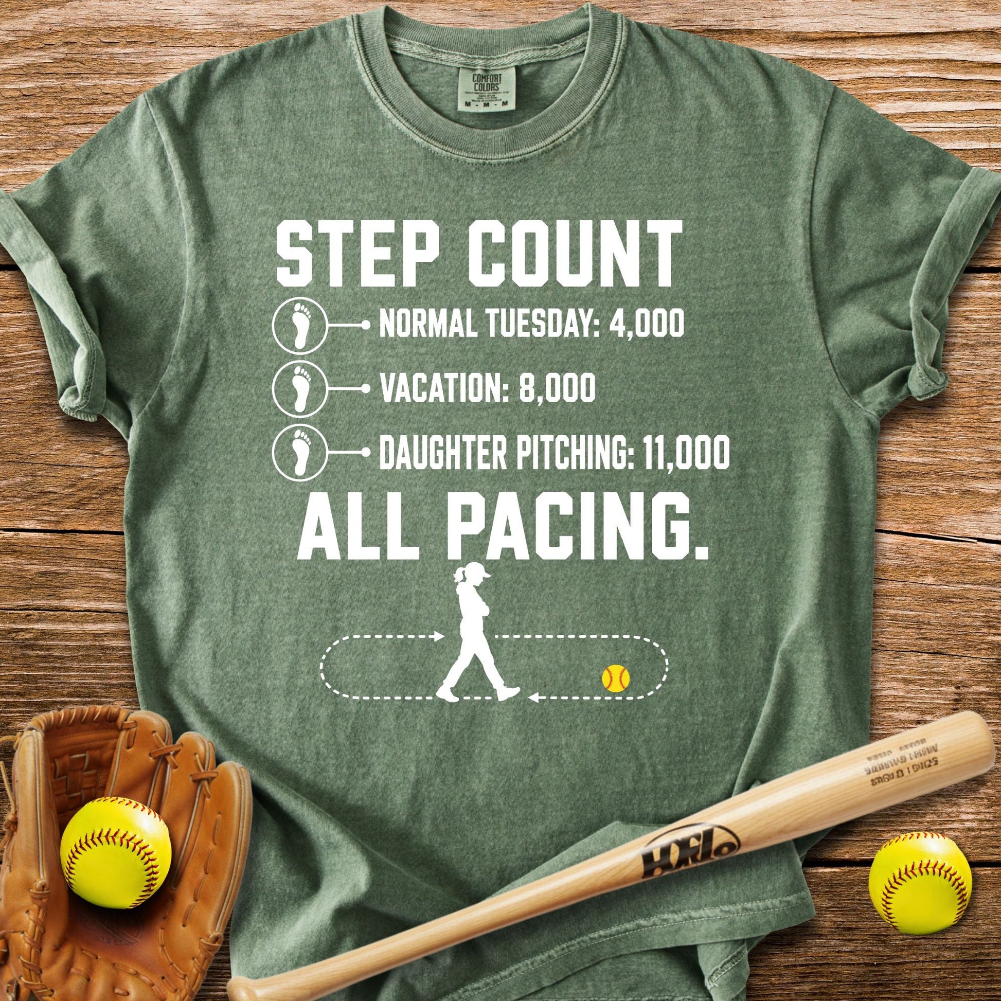 Pacing Through Her Pitching T-Shirt - HomeRun PrintsComfort Colors