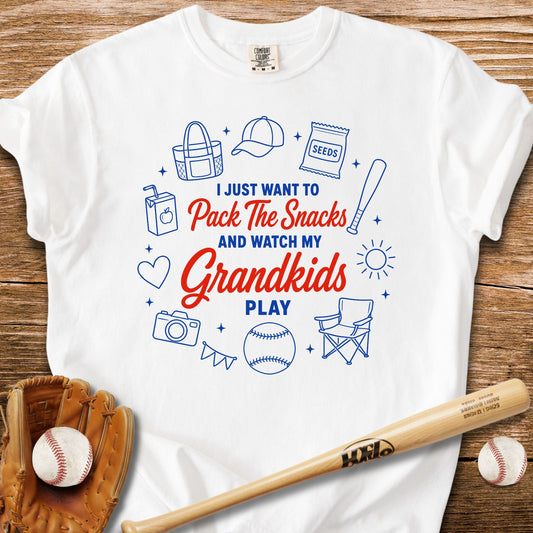 Pack Snacks Watch Grandkids T-Shirt - HomeRun PrintsComfort Colors