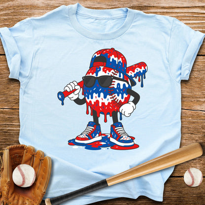 Patriotic Baseball Drip Youth Tee - HomeRun PrintsKids clothes