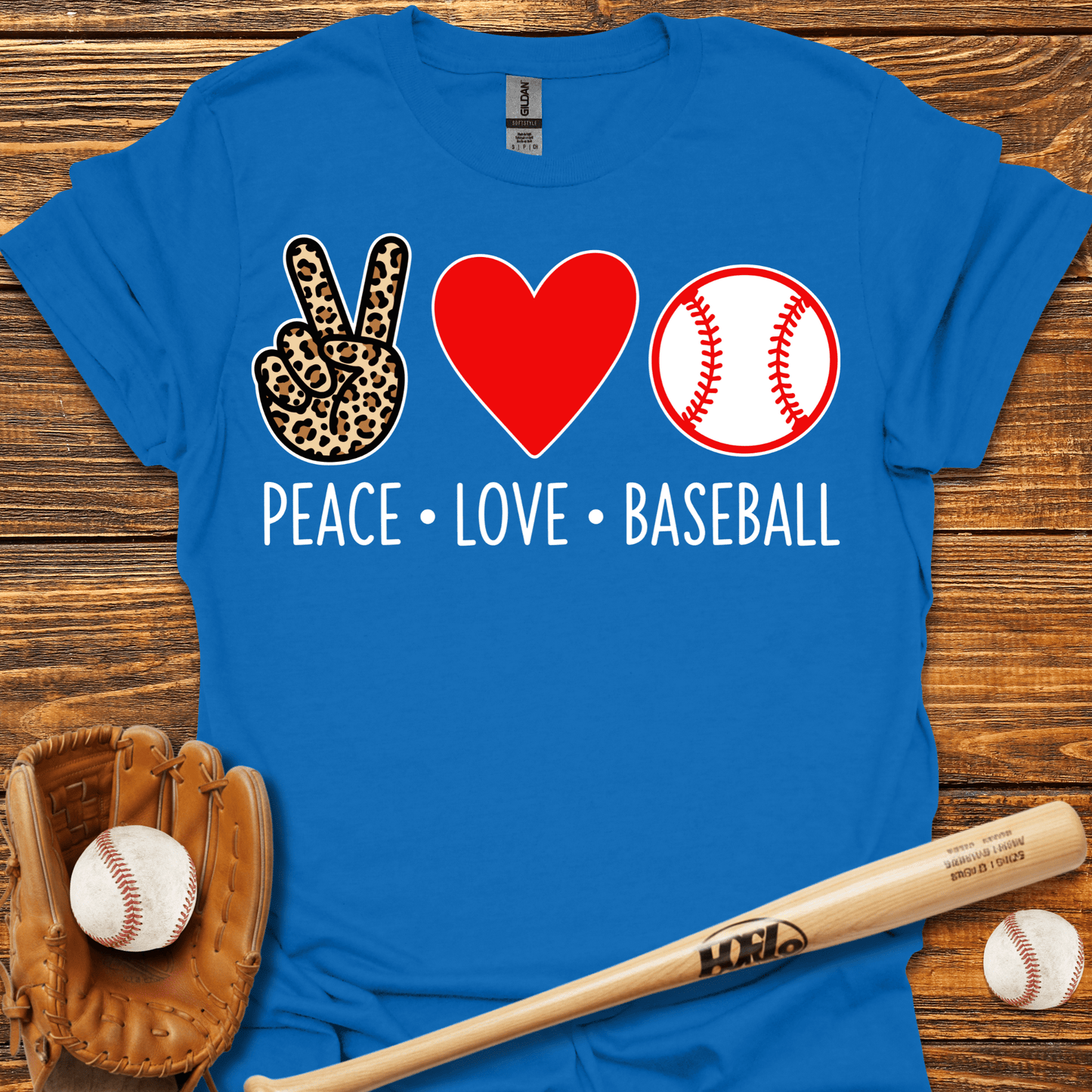 Peace Love Baseball T-Shirt - HomeRun PrintsT-Shirt