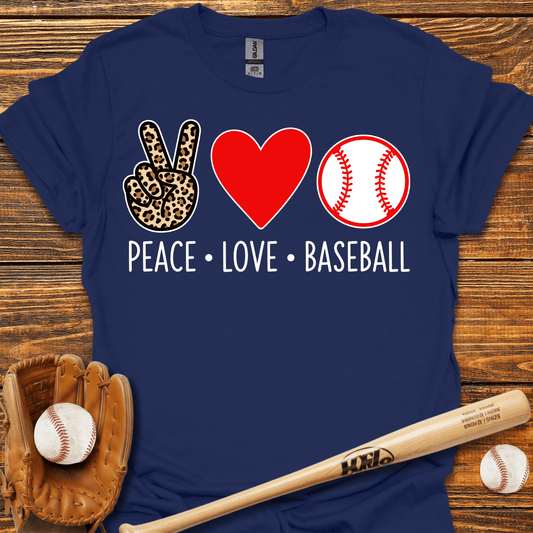 Peace Love Baseball T-Shirt - HomeRun PrintsT-Shirt