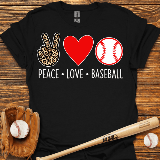 Peace Love Baseball T-Shirt - HomeRun PrintsT-Shirt