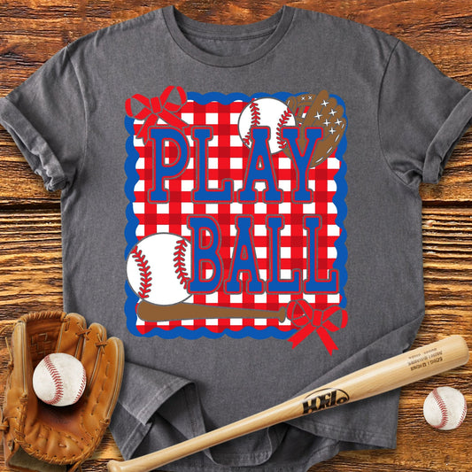 Play Ball Baseball Adult T-Shirt - HomeRun PrintsT-Shirt