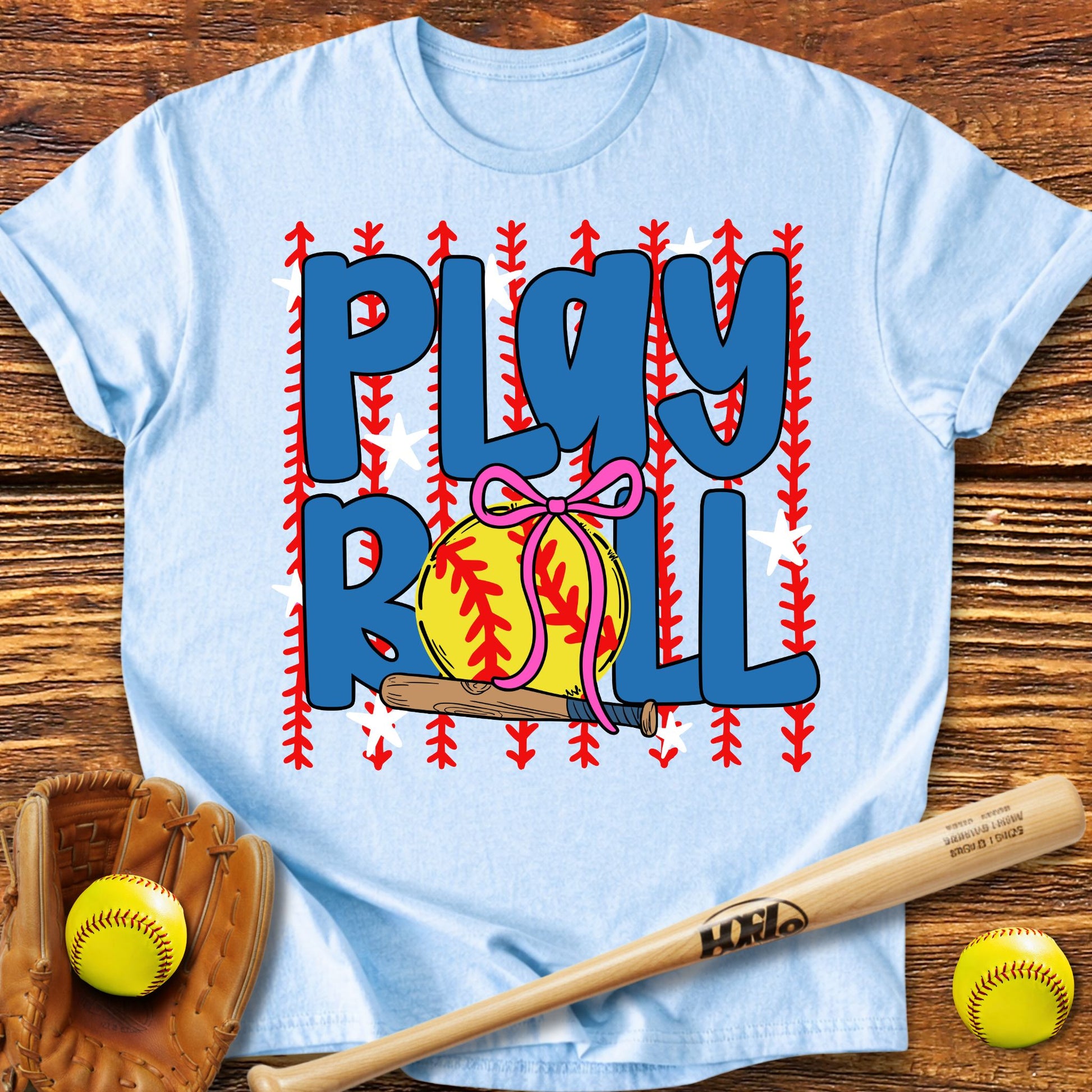 Play Ball Softball Adult T-Shirt - HomeRun PrintsT-Shirt