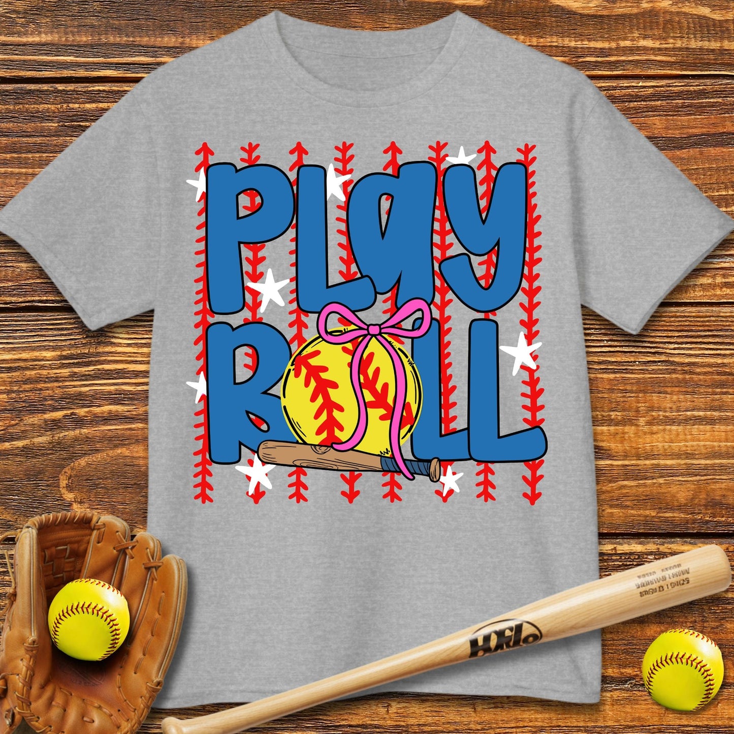 Play Ball Softball Kids T-shirt - HomeRun PrintsKids clothes