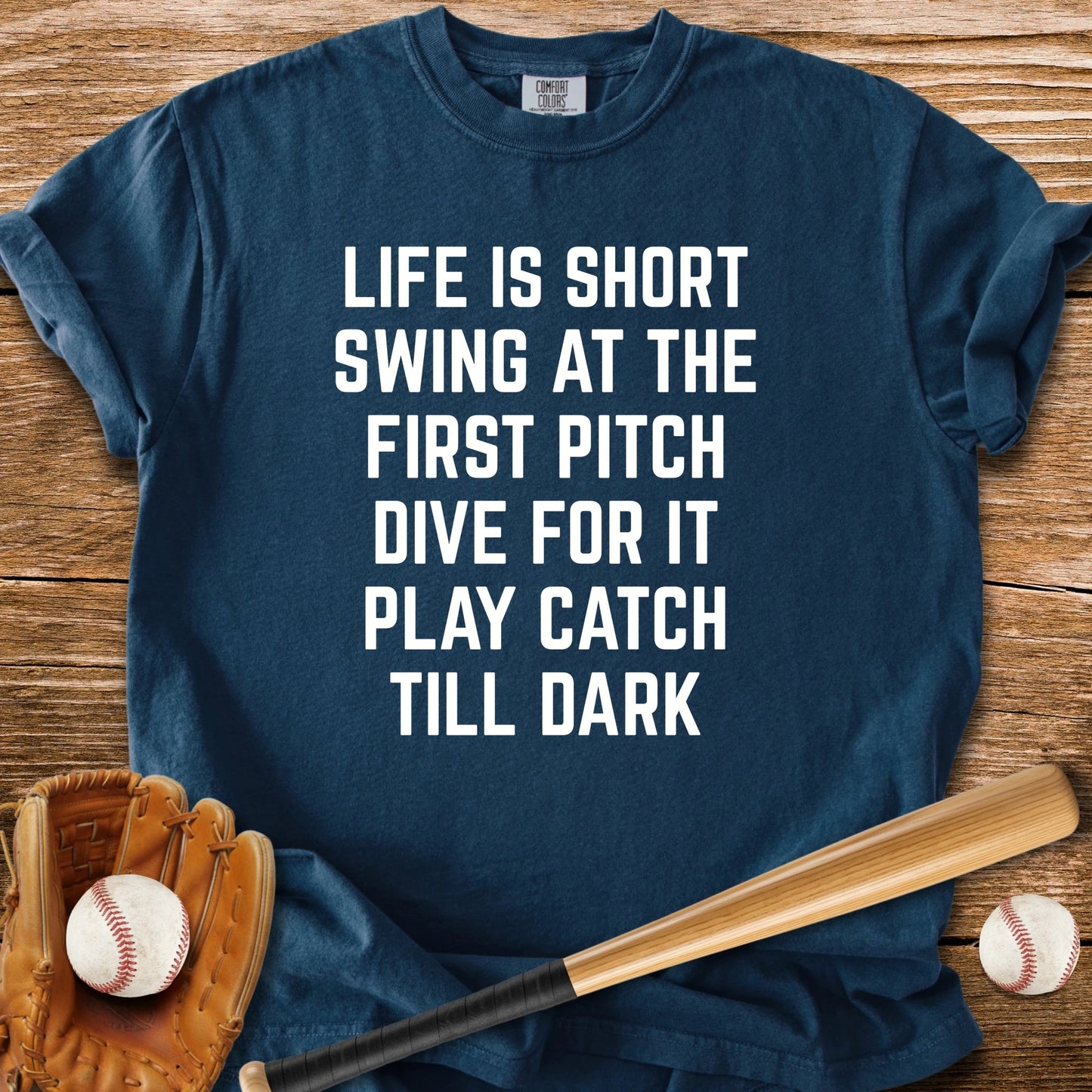 Play Catch Till Dark - HomeRun PrintsComfort Colors