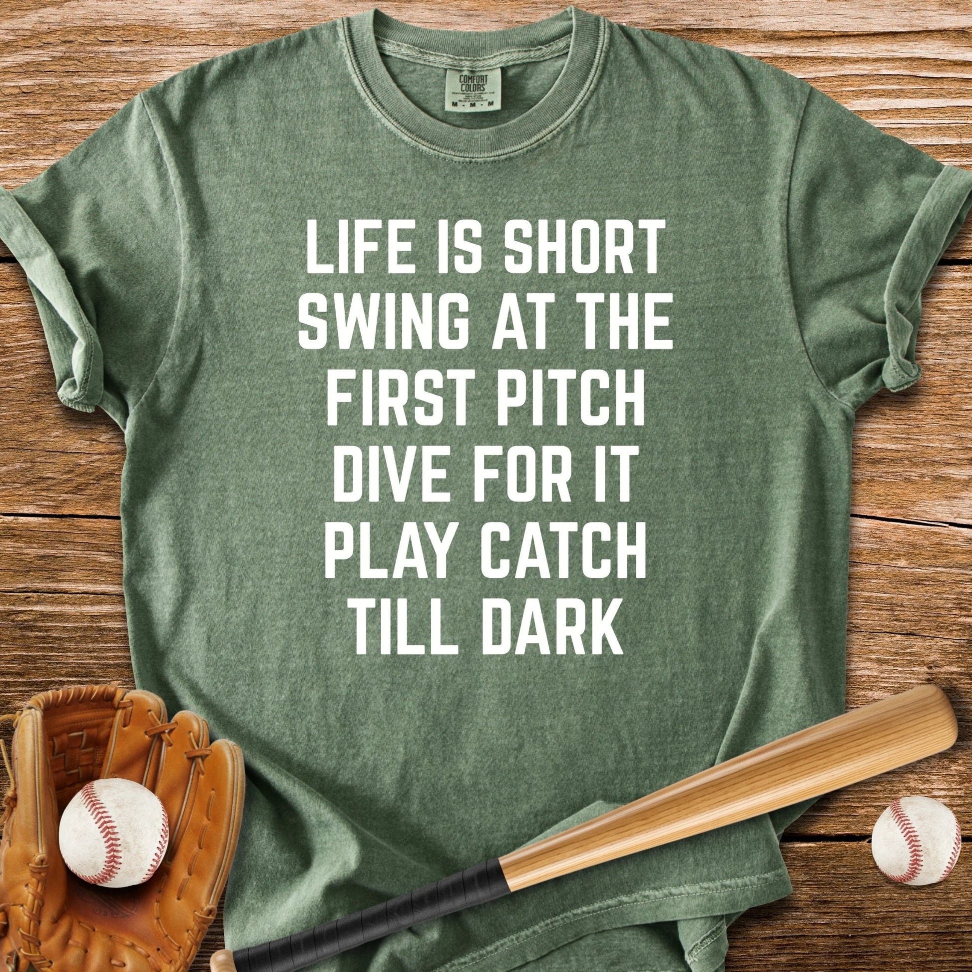 Play Catch Till Dark - HomeRun PrintsComfort Colors