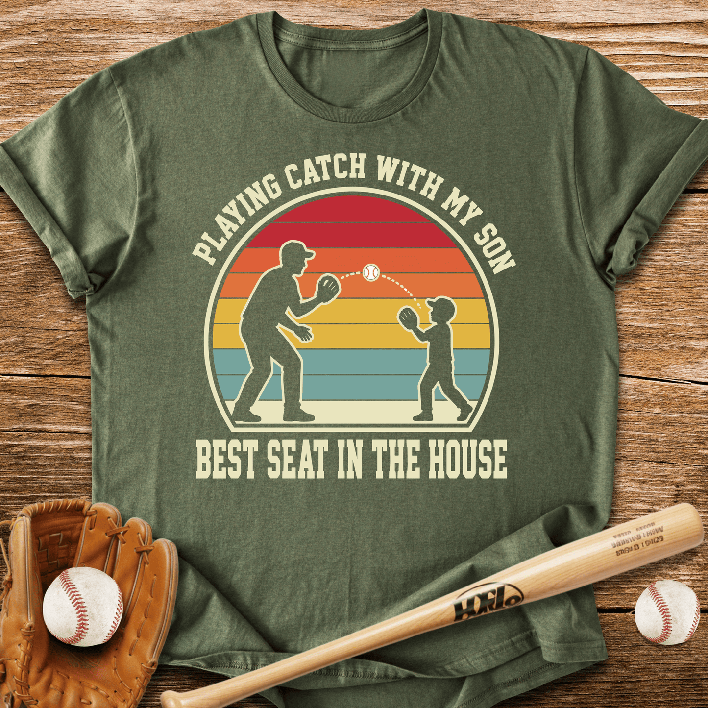 Playing Catch Best Seat In House T-Shirt - HomeRun PrintsT-Shirt