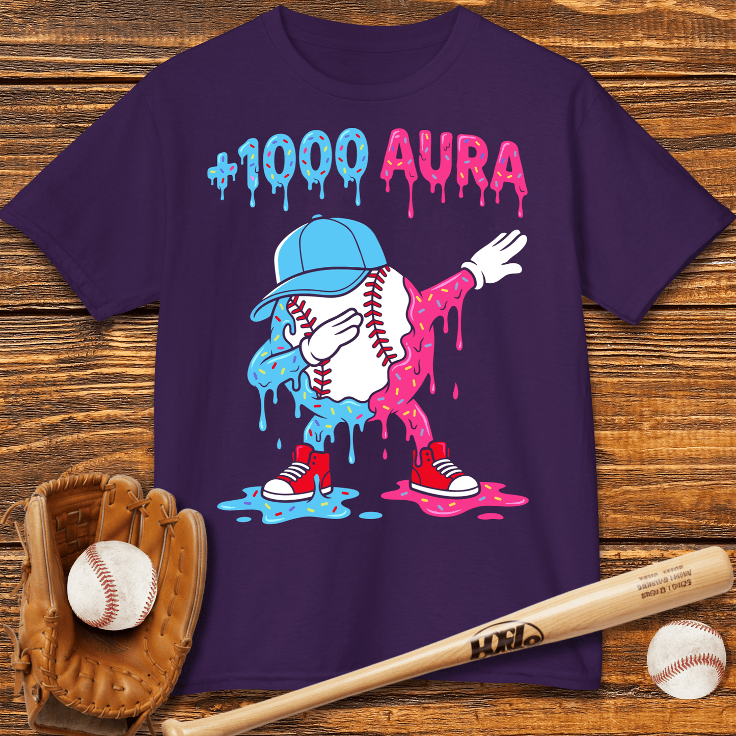 Plus 1000 Aura Baseball Kids T-shirt - HomeRun PrintsKids clothes