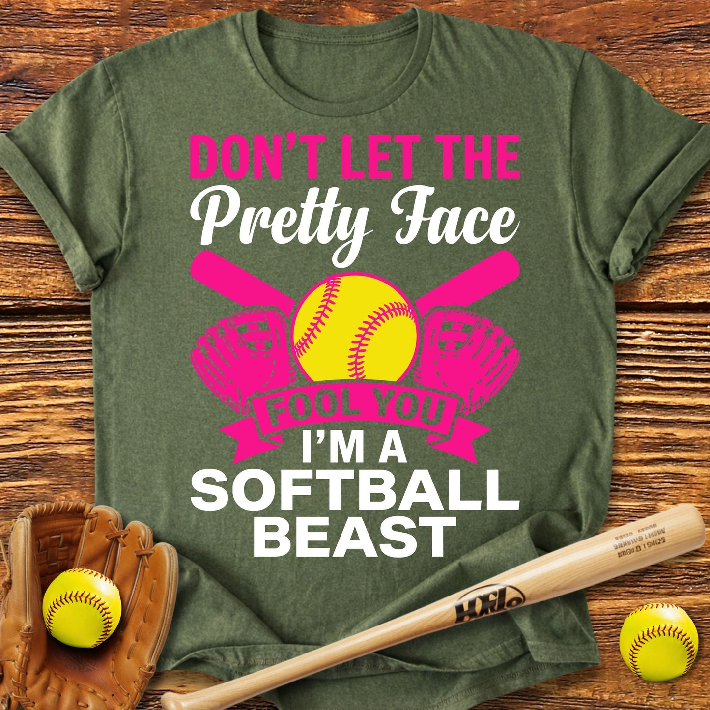 Pretty Face Softball Adult T-Shirt - HomeRun PrintsT-Shirt