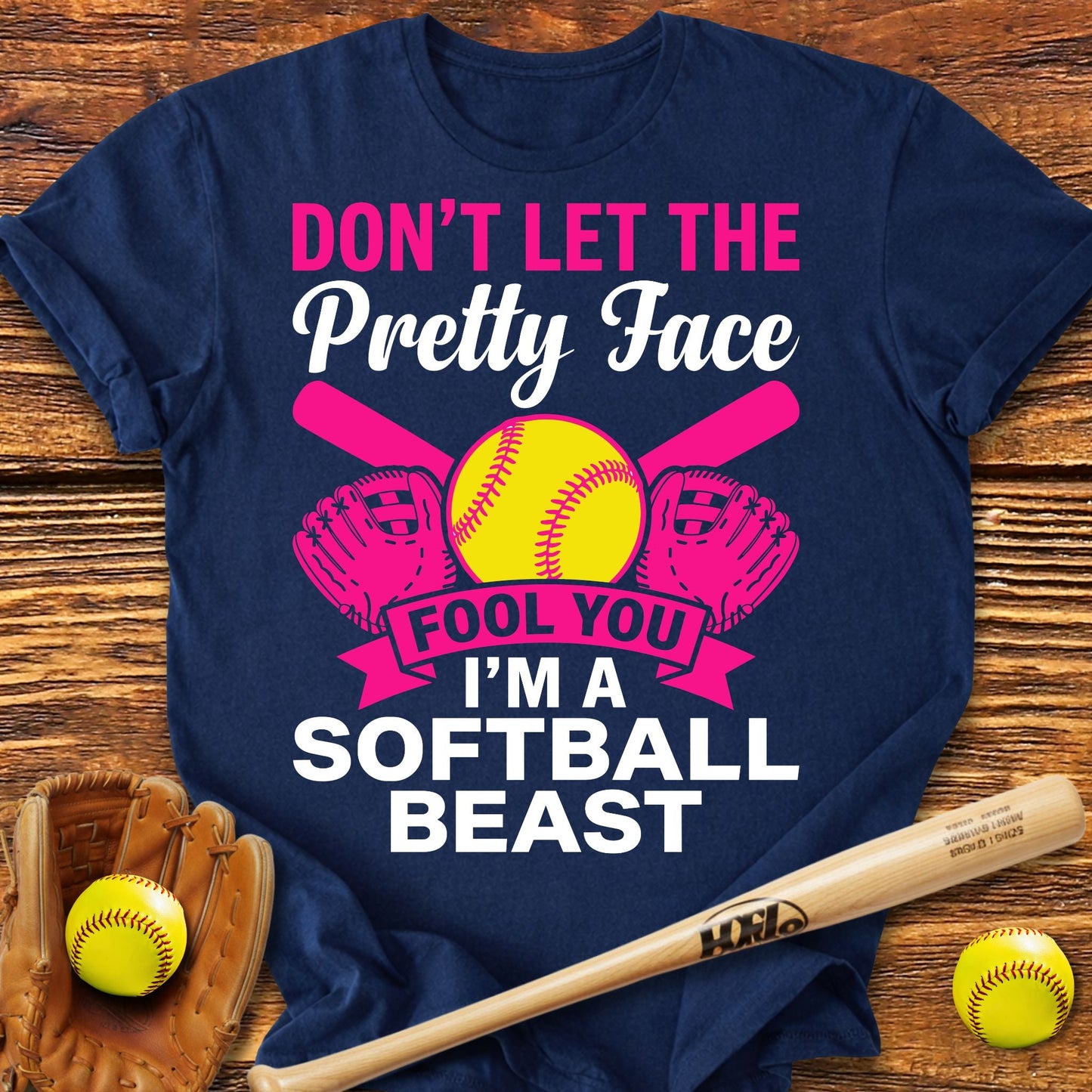 Pretty Face Softball Adult T-Shirt - HomeRun PrintsT-Shirt