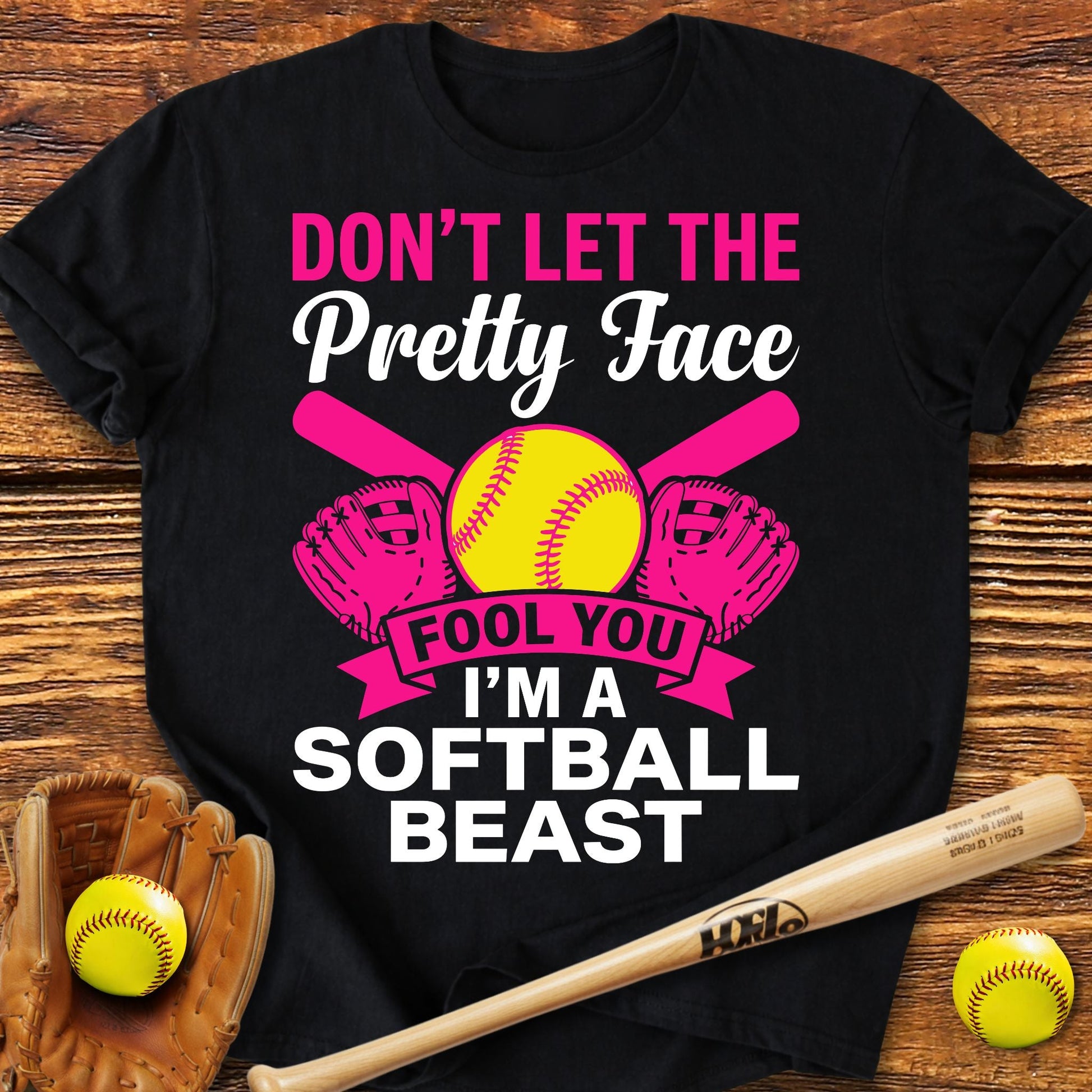Pretty Face Softball Adult T-Shirt - HomeRun PrintsT-Shirt