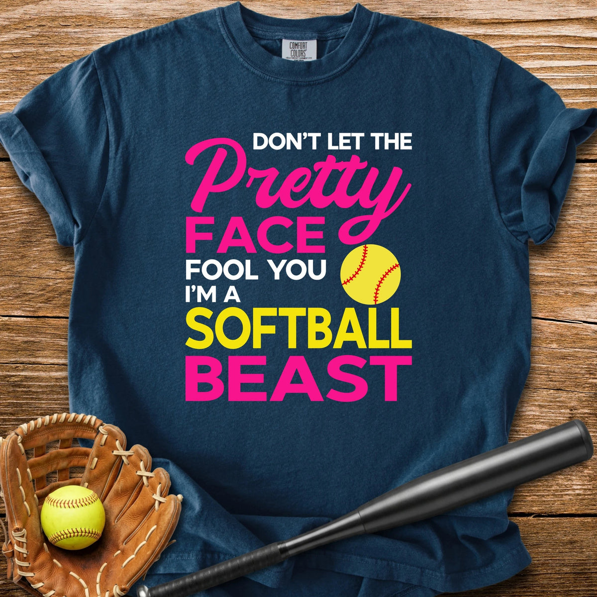 Pretty Face Softball Beast - HomeRun PrintsComfort Colors