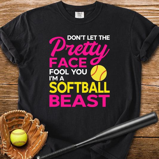 Pretty Face Softball Beast - HomeRun PrintsComfort Colors
