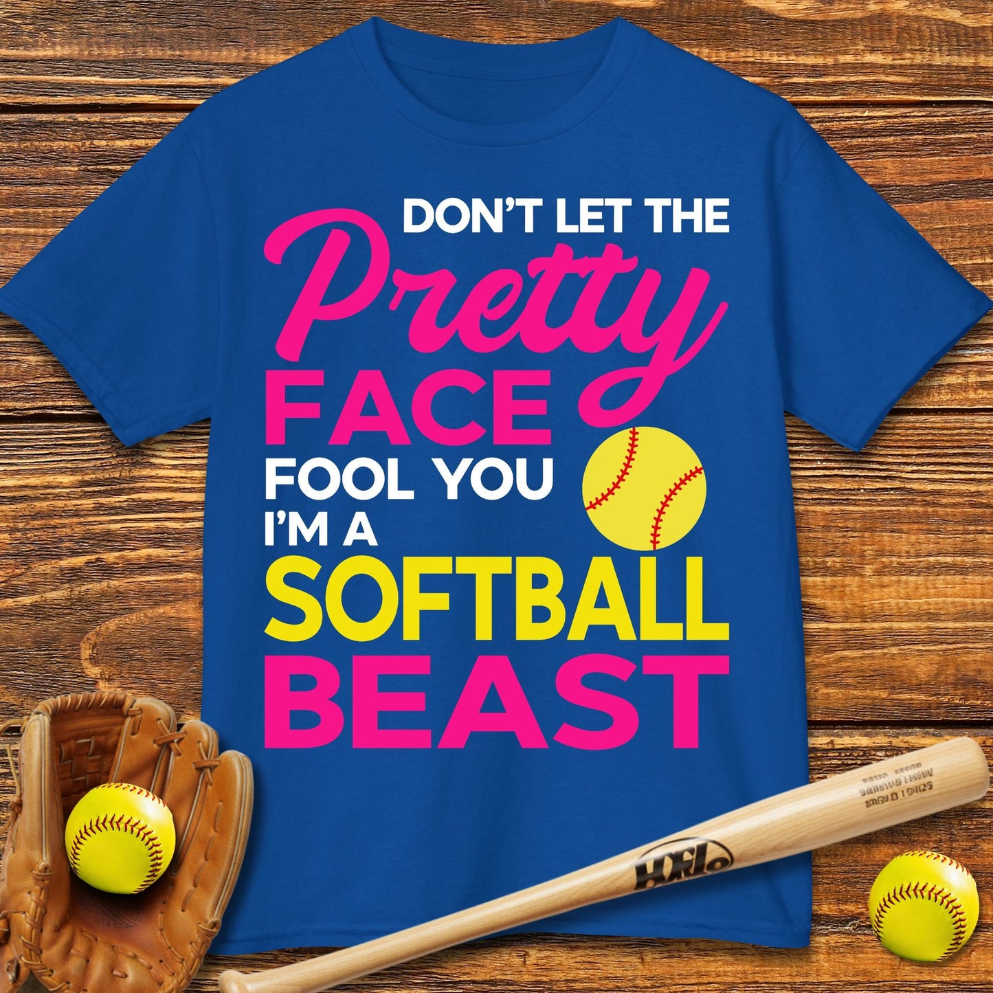 Pretty Face Softball Kids T-shirt - HomeRun PrintsKids clothes