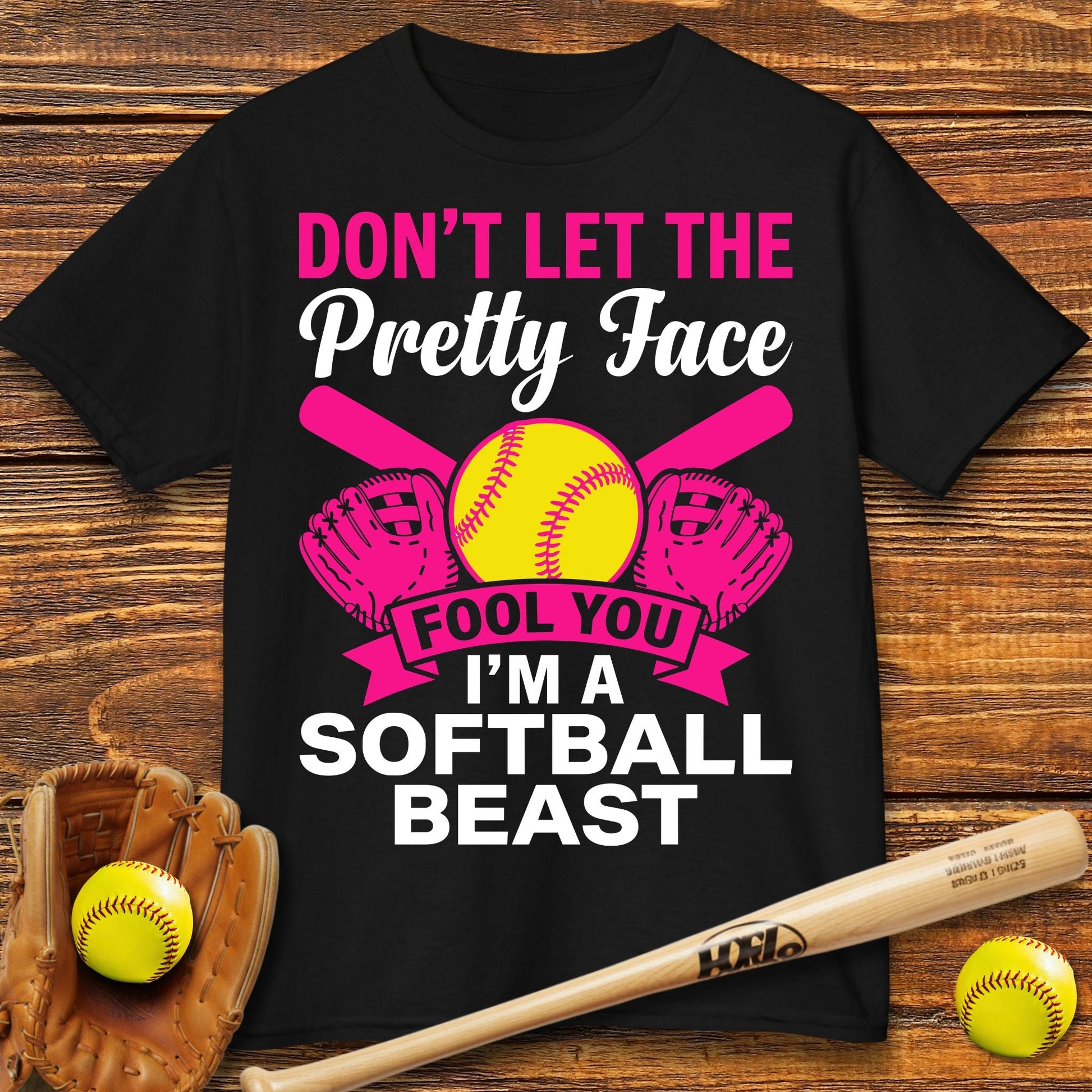 Pretty Face Softball Kids T-shirt - HomeRun PrintsKids clothes