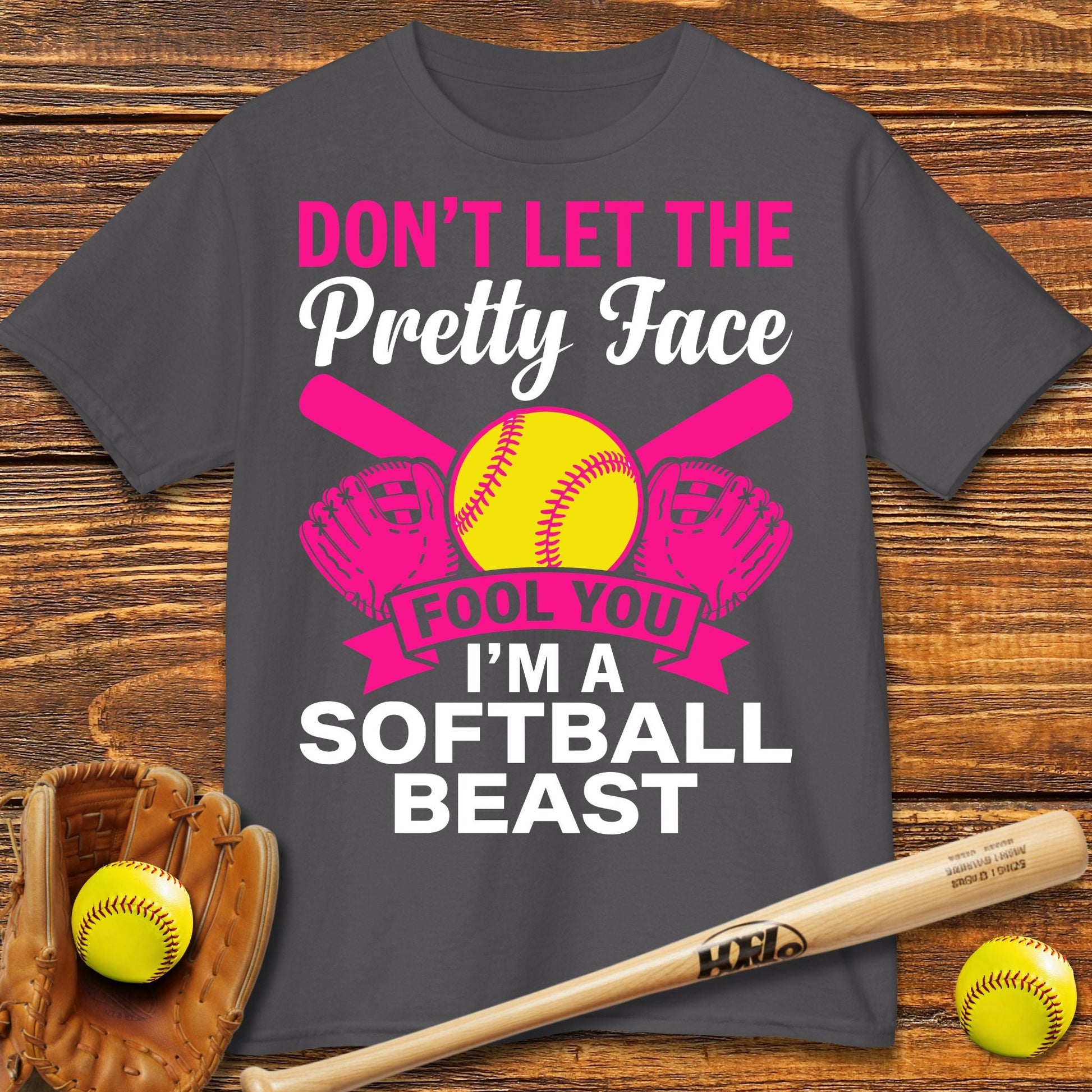 Pretty Face Softball Kids T-shirt - HomeRun PrintsKids clothes