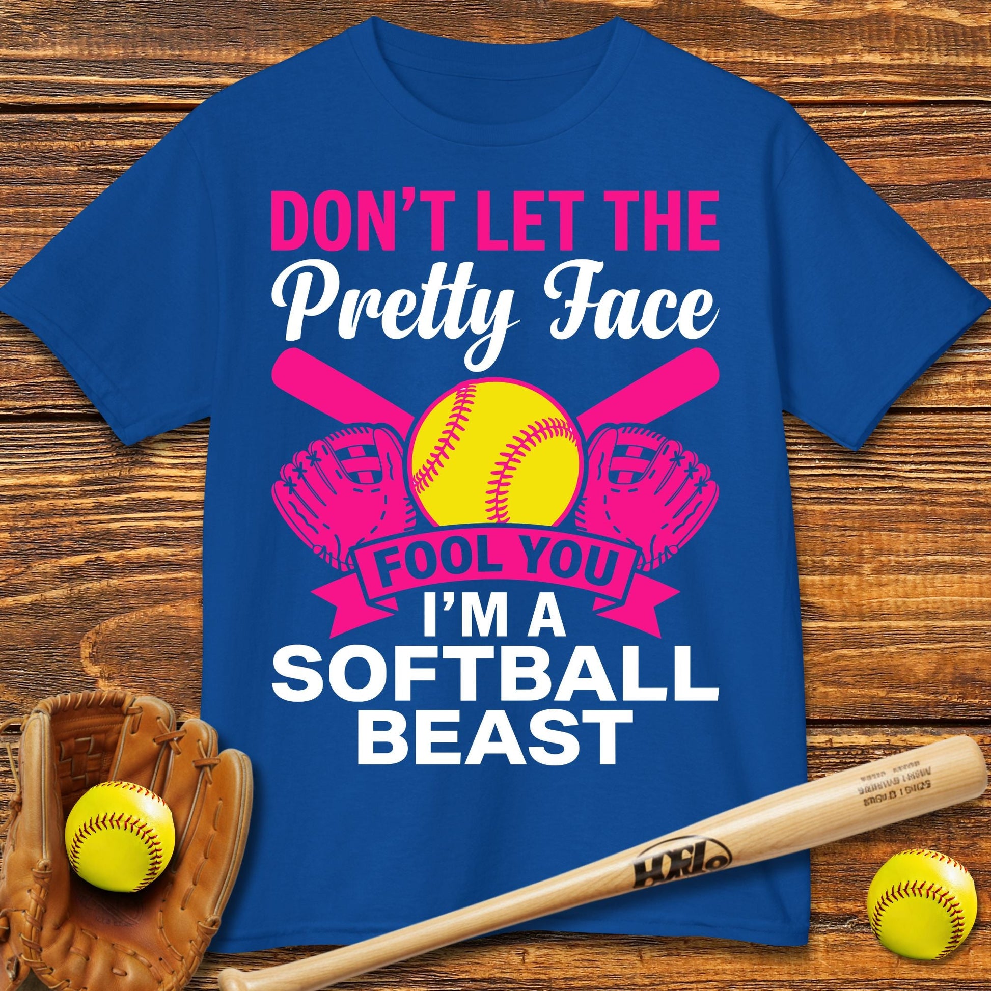 Pretty Face Softball Kids T-shirt - HomeRun PrintsKids clothes