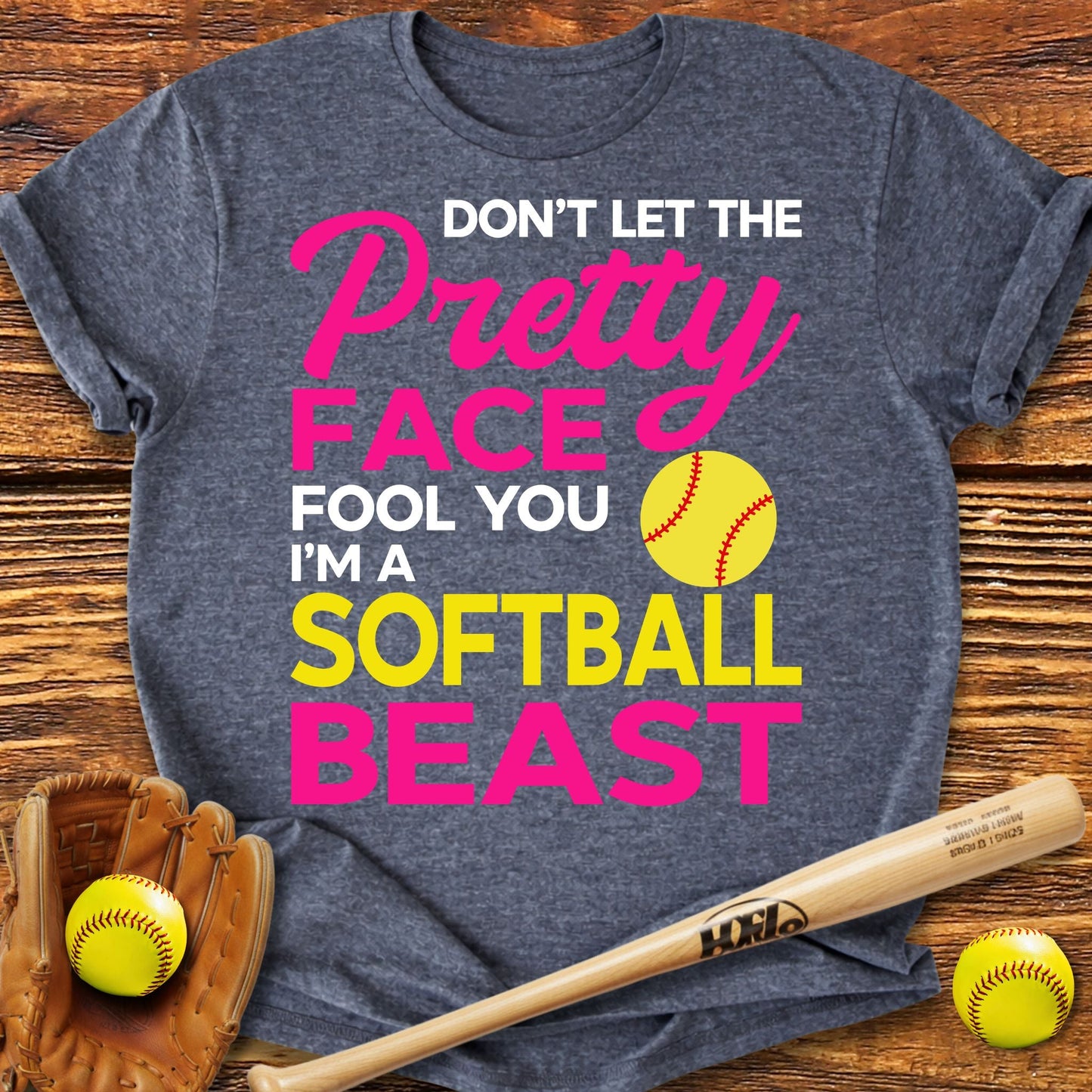 Pretty Face Softball T-Shirt - HomeRun PrintsT-Shirt