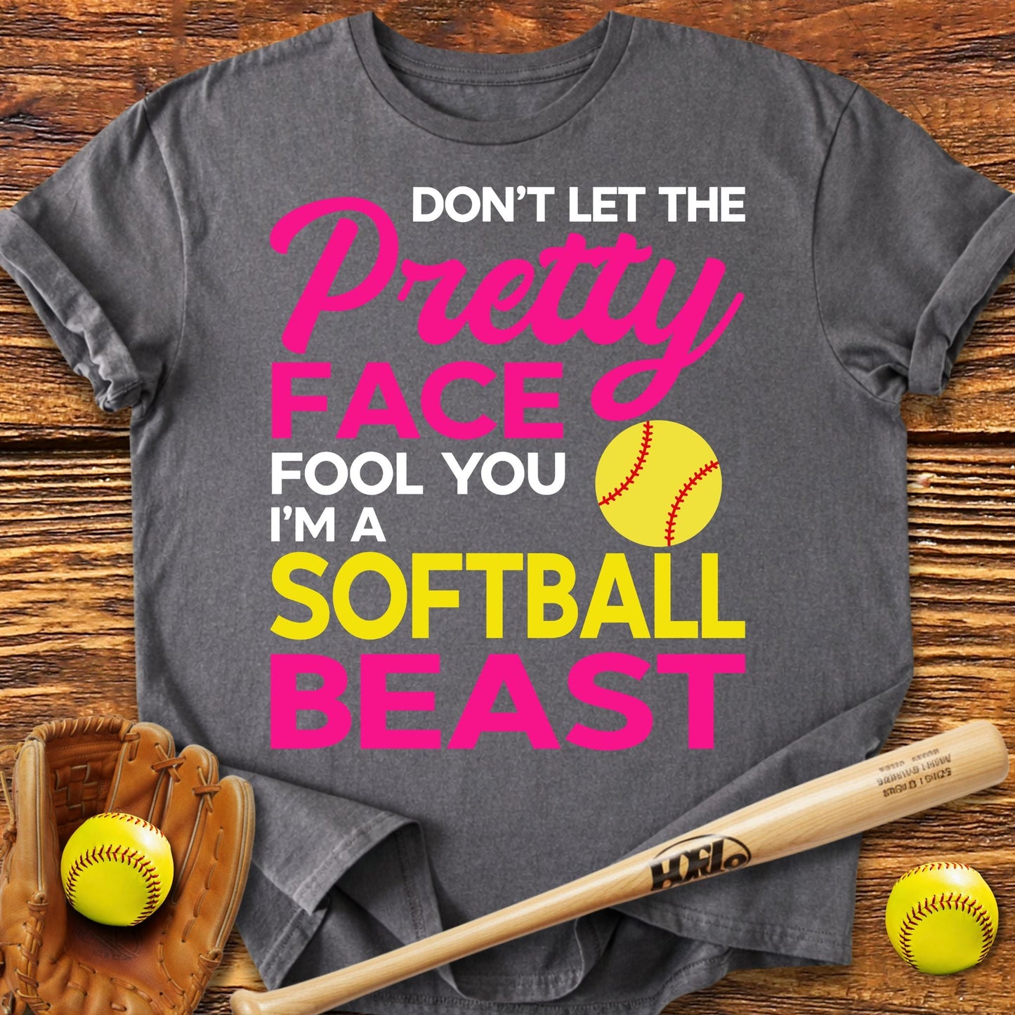 Pretty Face Softball T-Shirt - HomeRun PrintsT-Shirt