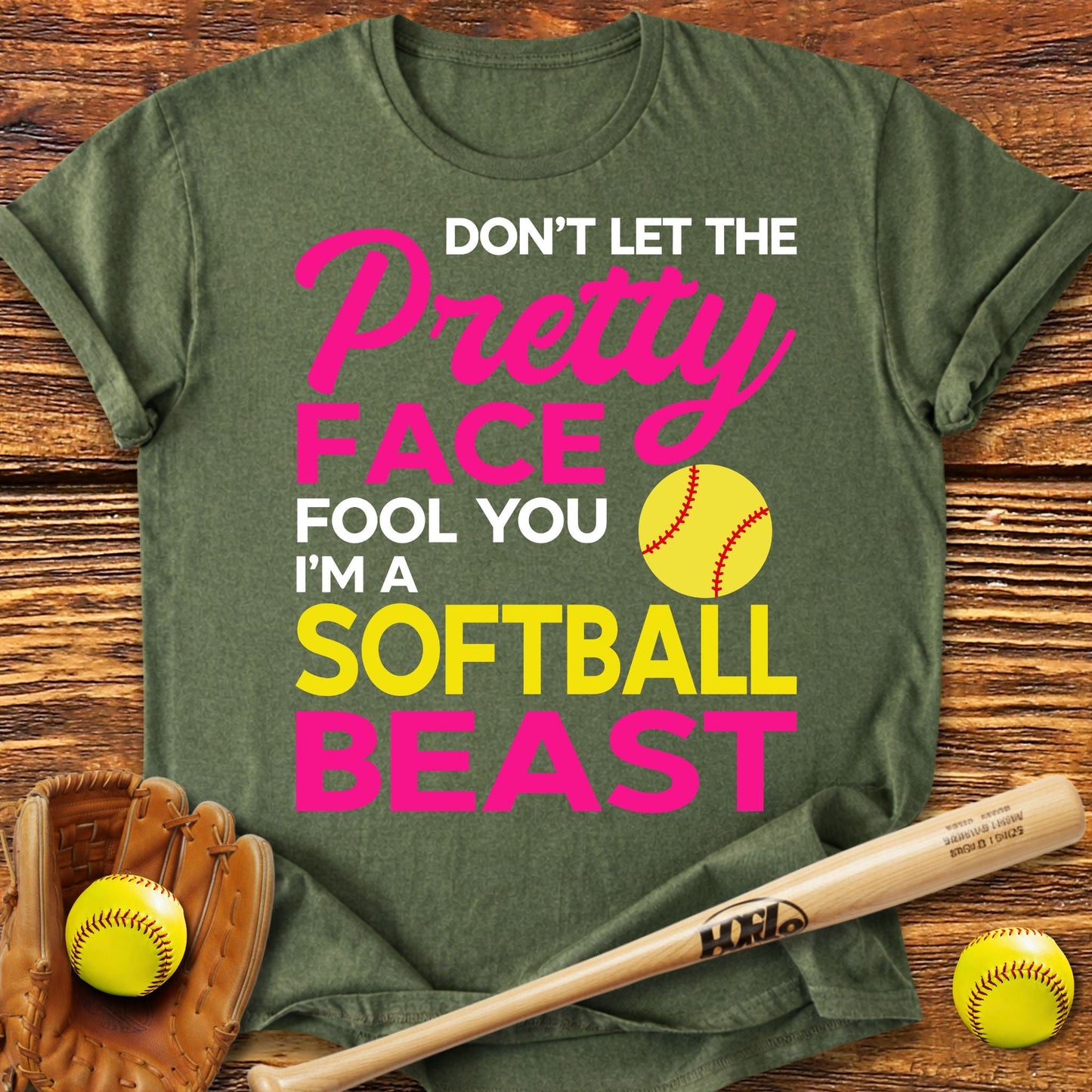 Pretty Face Softball T-Shirt - HomeRun PrintsT-Shirt