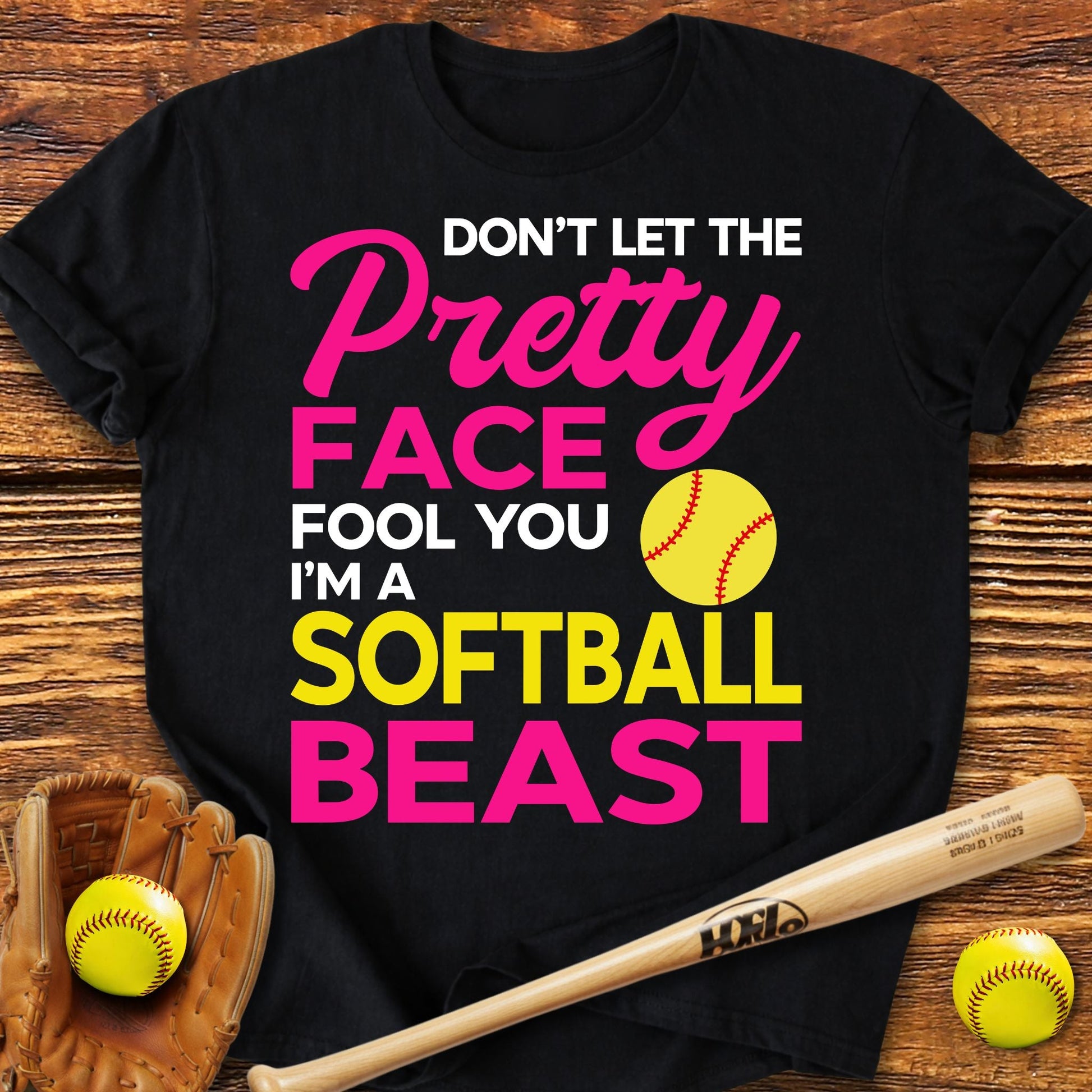 Pretty Face Softball T-Shirt - HomeRun PrintsT-Shirt