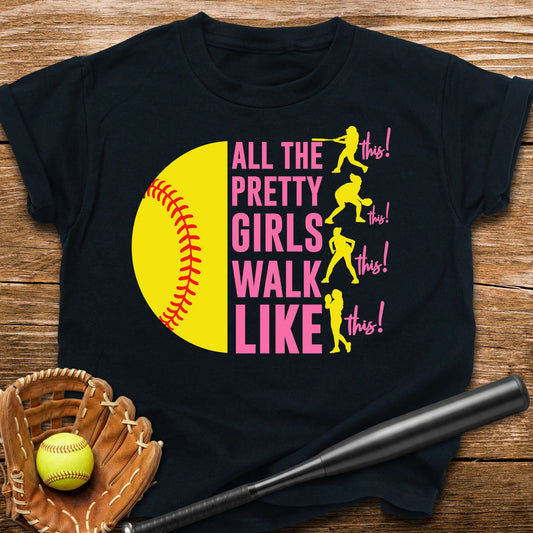 Pretty Girls Play Softball Youth Tee - HomeRun PrintsKids clothes