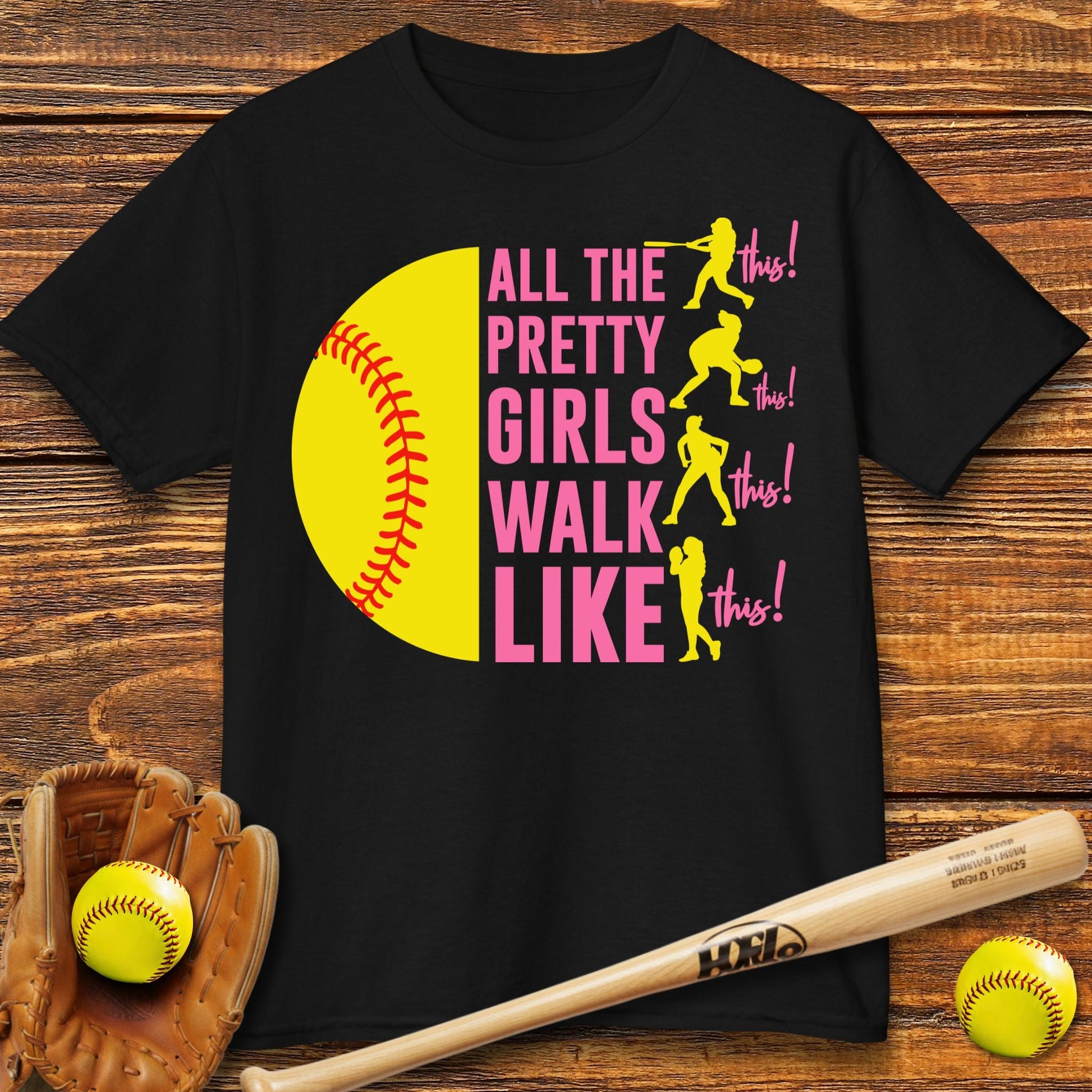 Pretty Girls Softball Kids T-shirt - HomeRun PrintsKids clothes