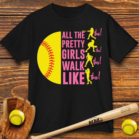 Pretty Girls Softball Kids T-shirt - HomeRun PrintsKids clothes
