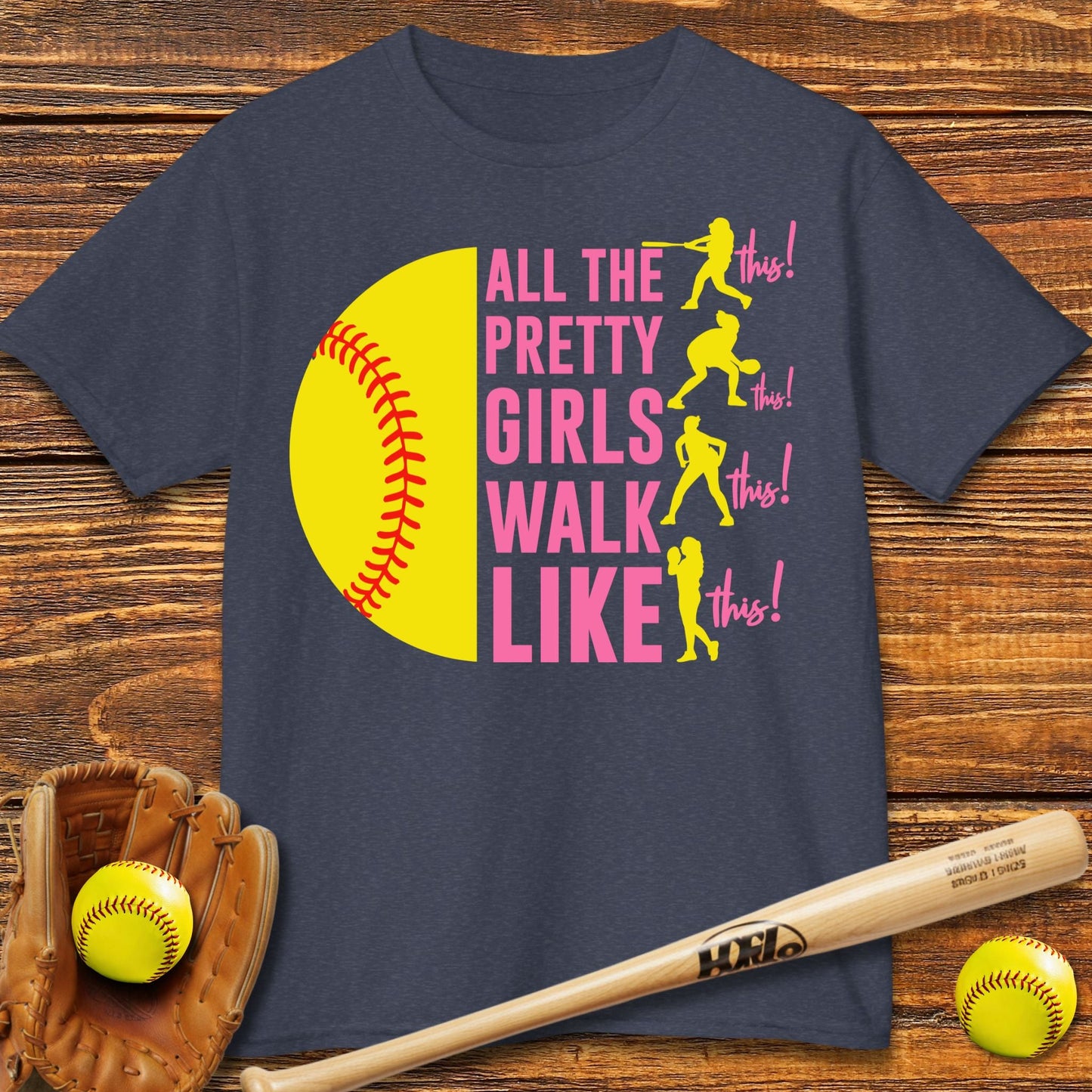 Pretty Girls Softball Kids T-shirt - HomeRun PrintsKids clothes
