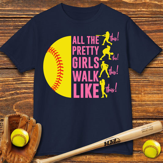Pretty Girls Softball Kids T-shirt - HomeRun PrintsKids clothes