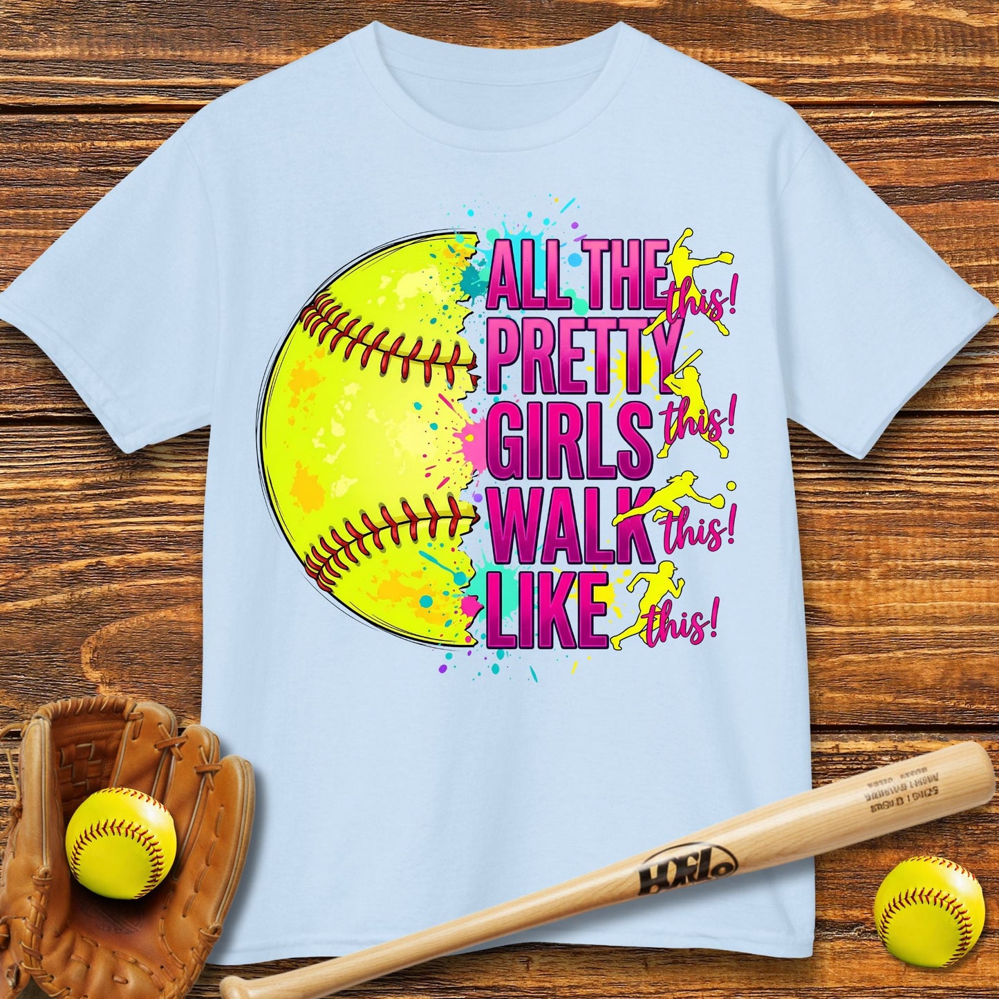 Pretty Girls Softball Kids T-shirt - HomeRun PrintsKids clothes