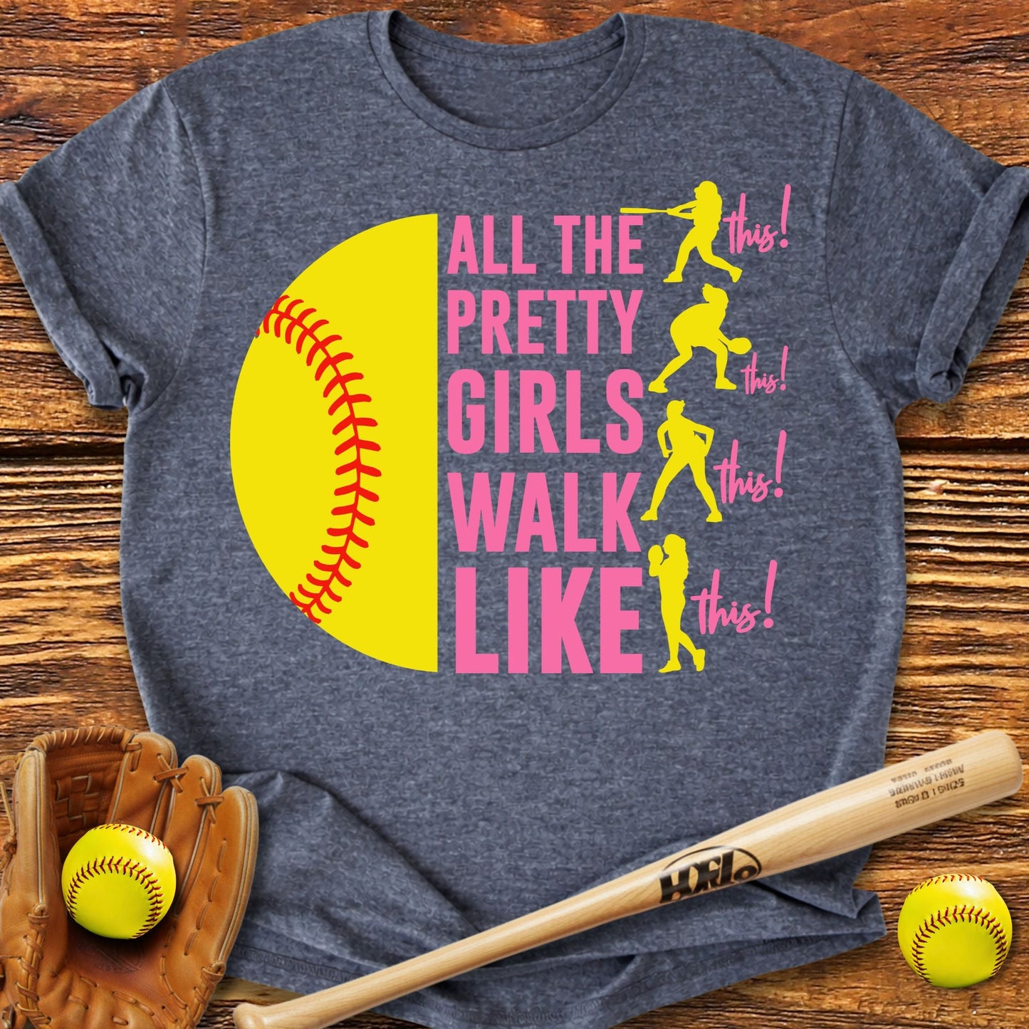Pretty Girls Softball T-Shirt - HomeRun PrintsT-Shirt
