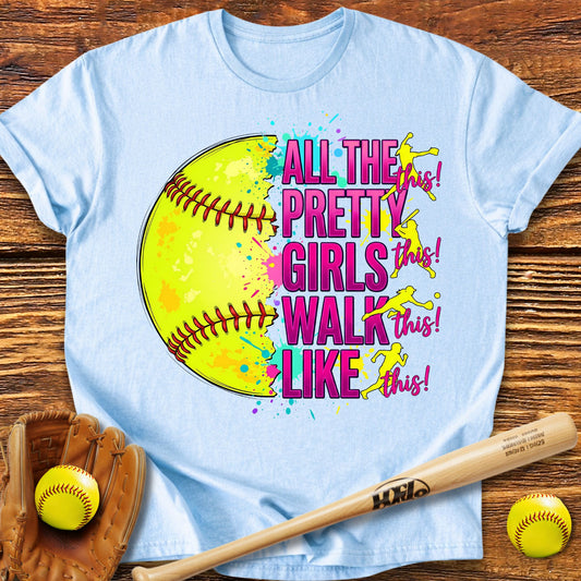 Pretty Girls Softball T-Shirt - HomeRun PrintsT-Shirt