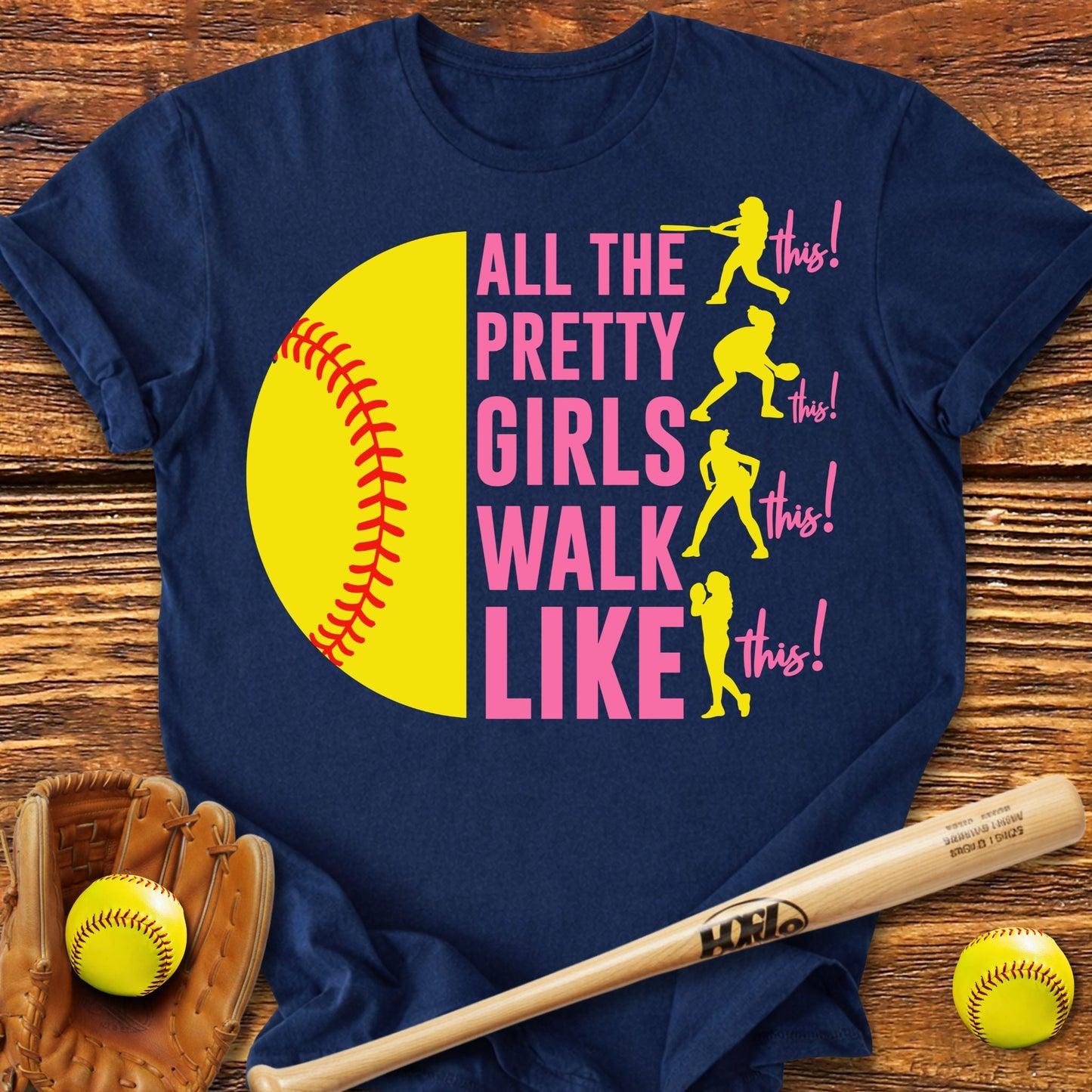 Pretty Girls Softball T-Shirt - HomeRun PrintsT-Shirt