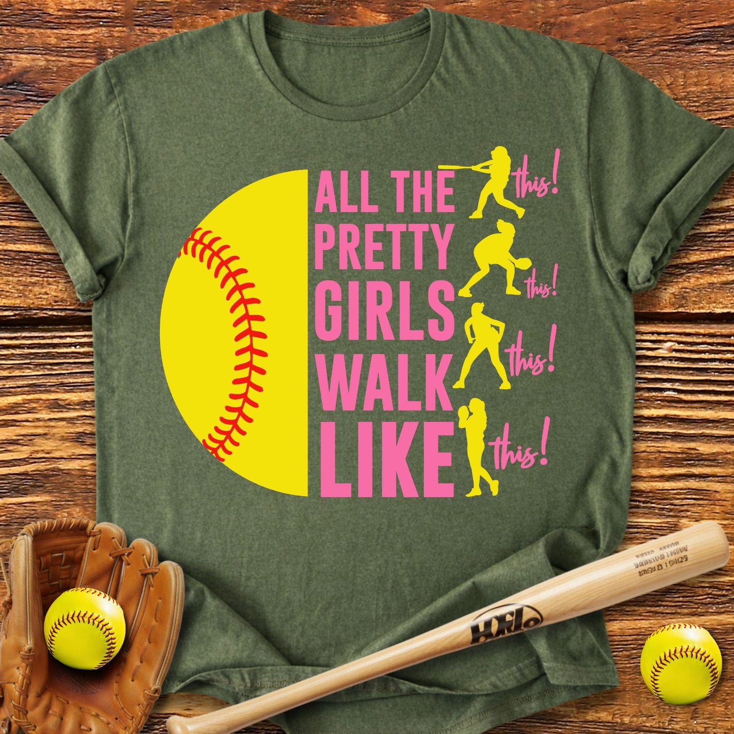 Pretty Girls Softball T-Shirt - HomeRun PrintsT-Shirt