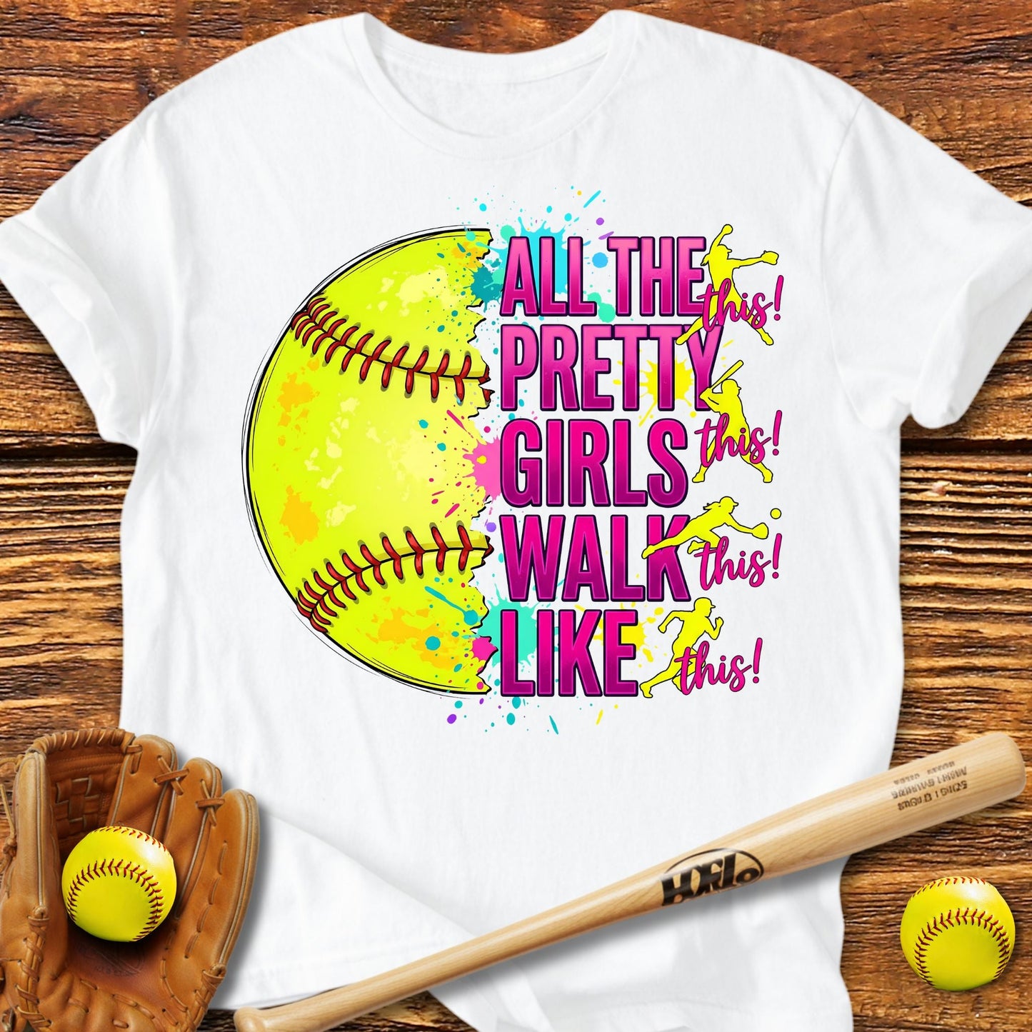 Pretty Girls Softball T-Shirt - HomeRun PrintsT-Shirt