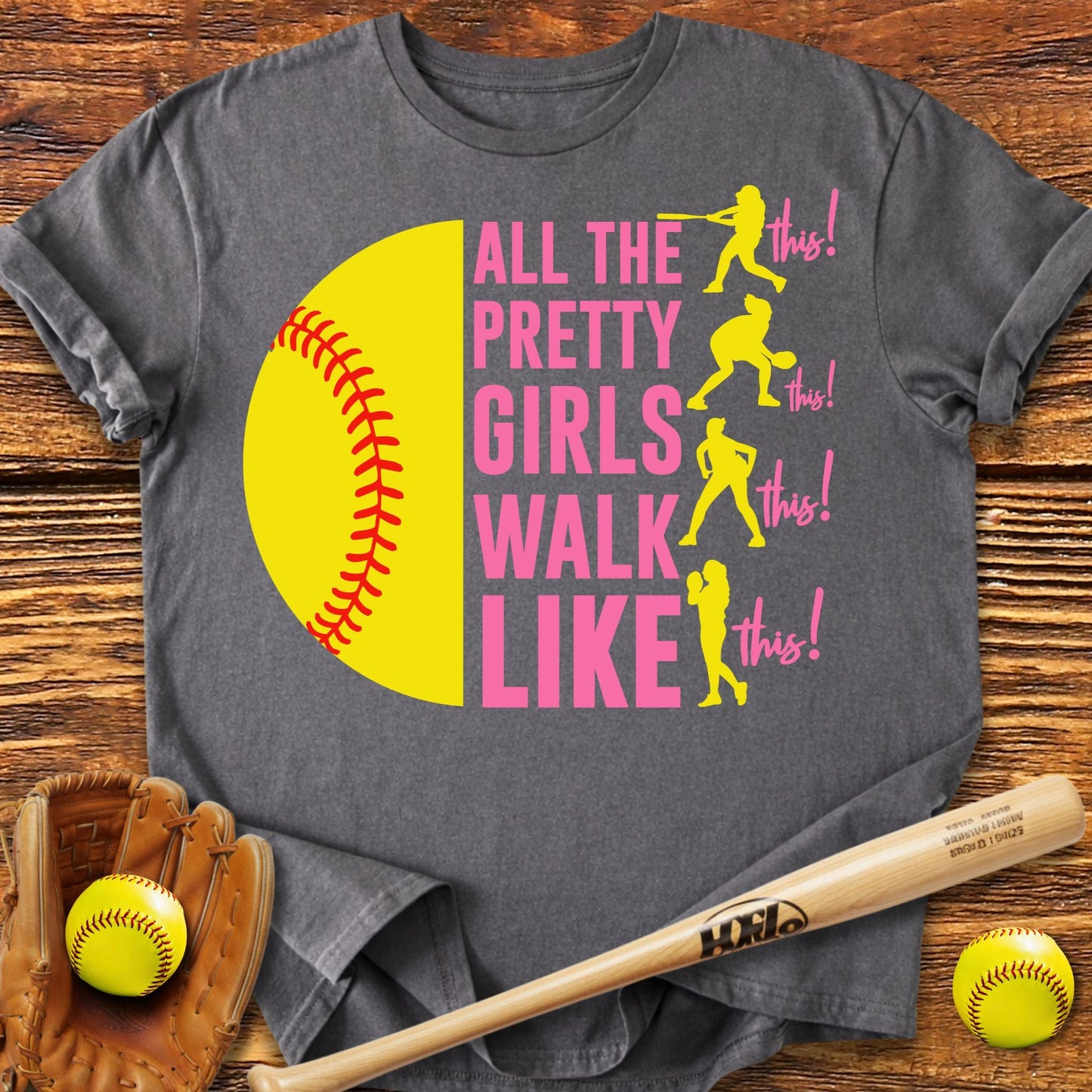 Pretty Girls Softball T-Shirt - HomeRun PrintsT-Shirt