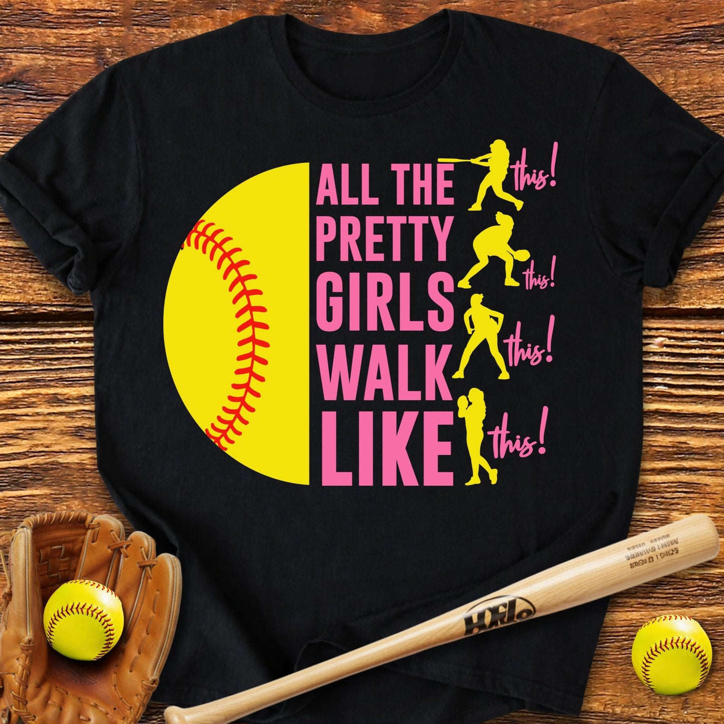 Pretty Girls Softball T-Shirt - HomeRun PrintsT-Shirt