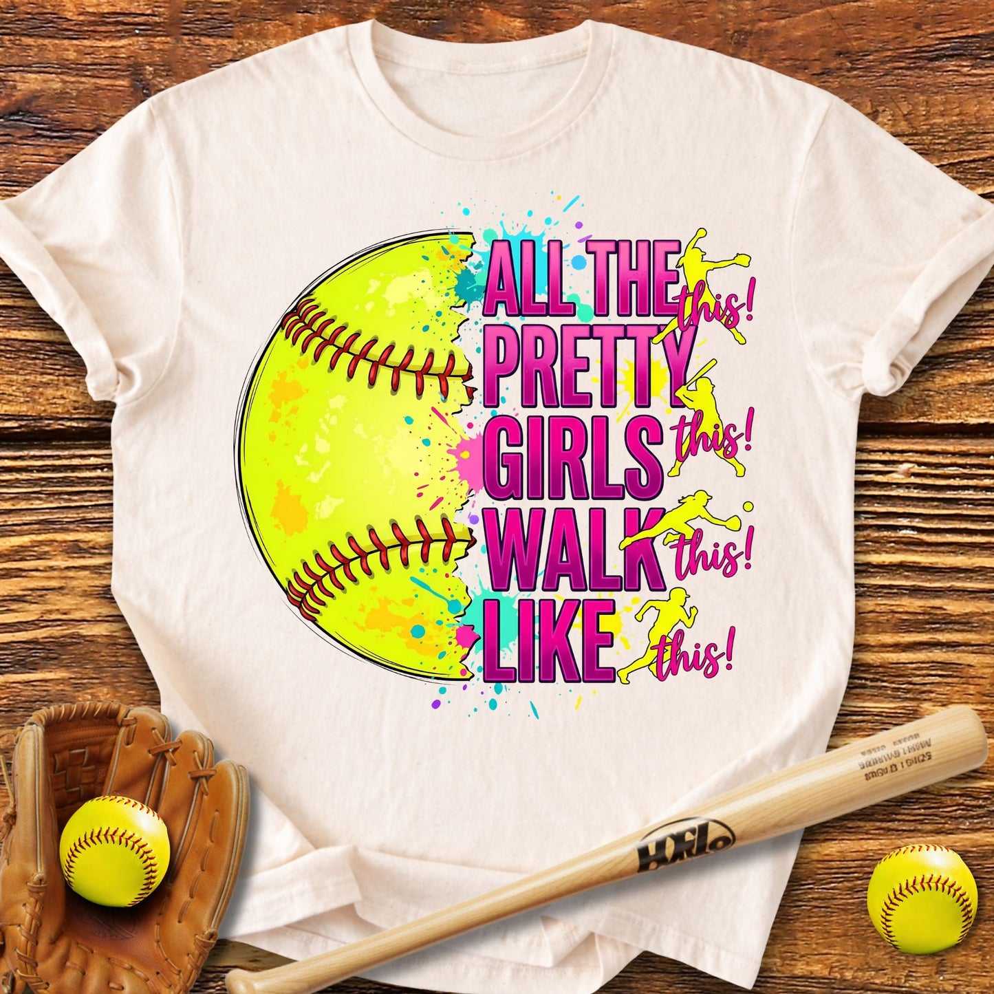 Pretty Girls Softball T-Shirt - HomeRun PrintsT-Shirt