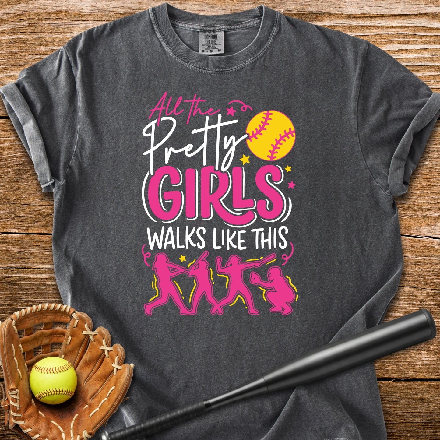 Pretty Girls Softball Walk - HomeRun PrintsComfort Colors