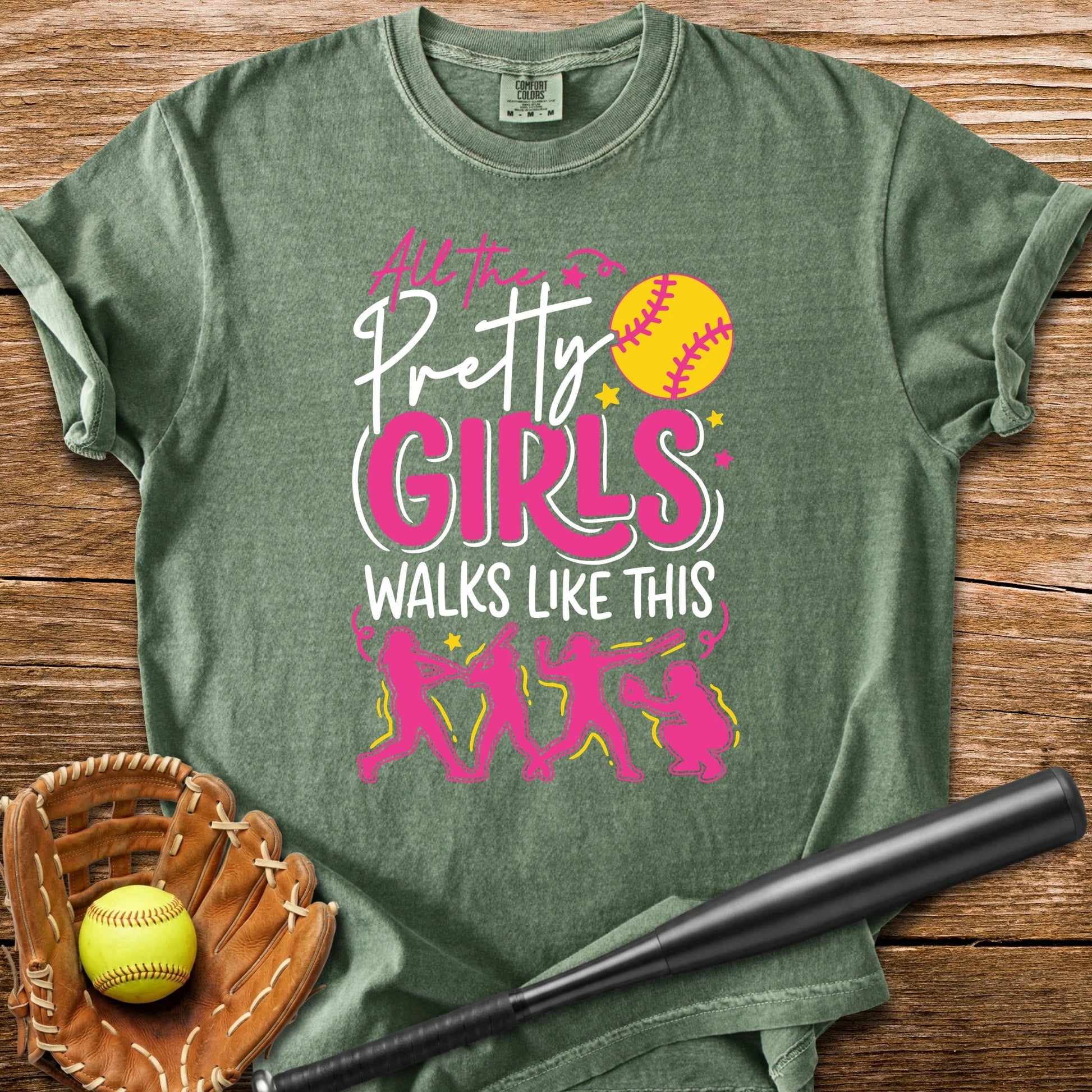 Pretty Girls Softball Walk - HomeRun PrintsComfort Colors