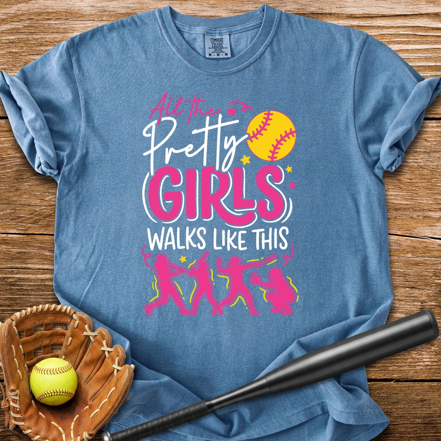 Pretty Girls Softball Walk - HomeRun PrintsComfort Colors