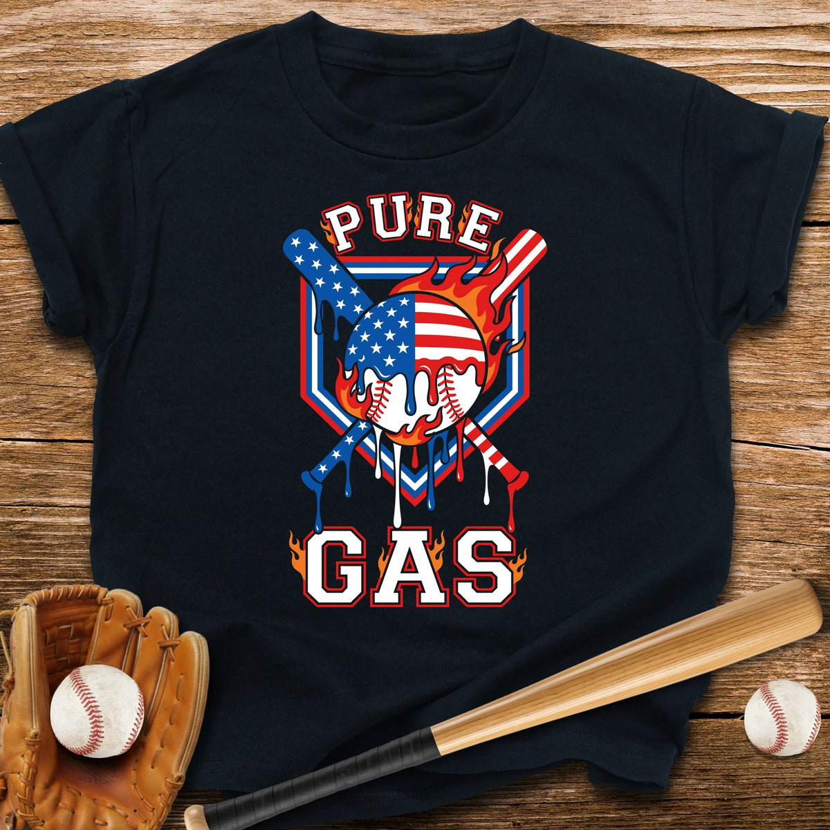 Pure Gas Patriotic Baseball Youth Tee - HomeRun PrintsKids clothes