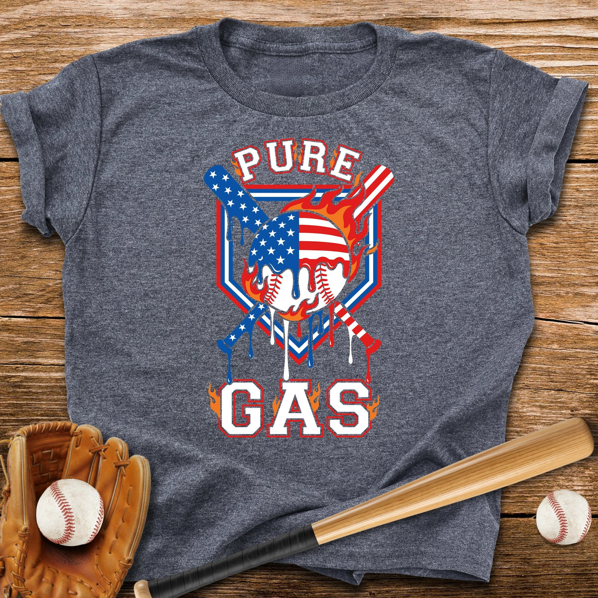 Pure Gas Patriotic Baseball Youth Tee - HomeRun PrintsKids clothes