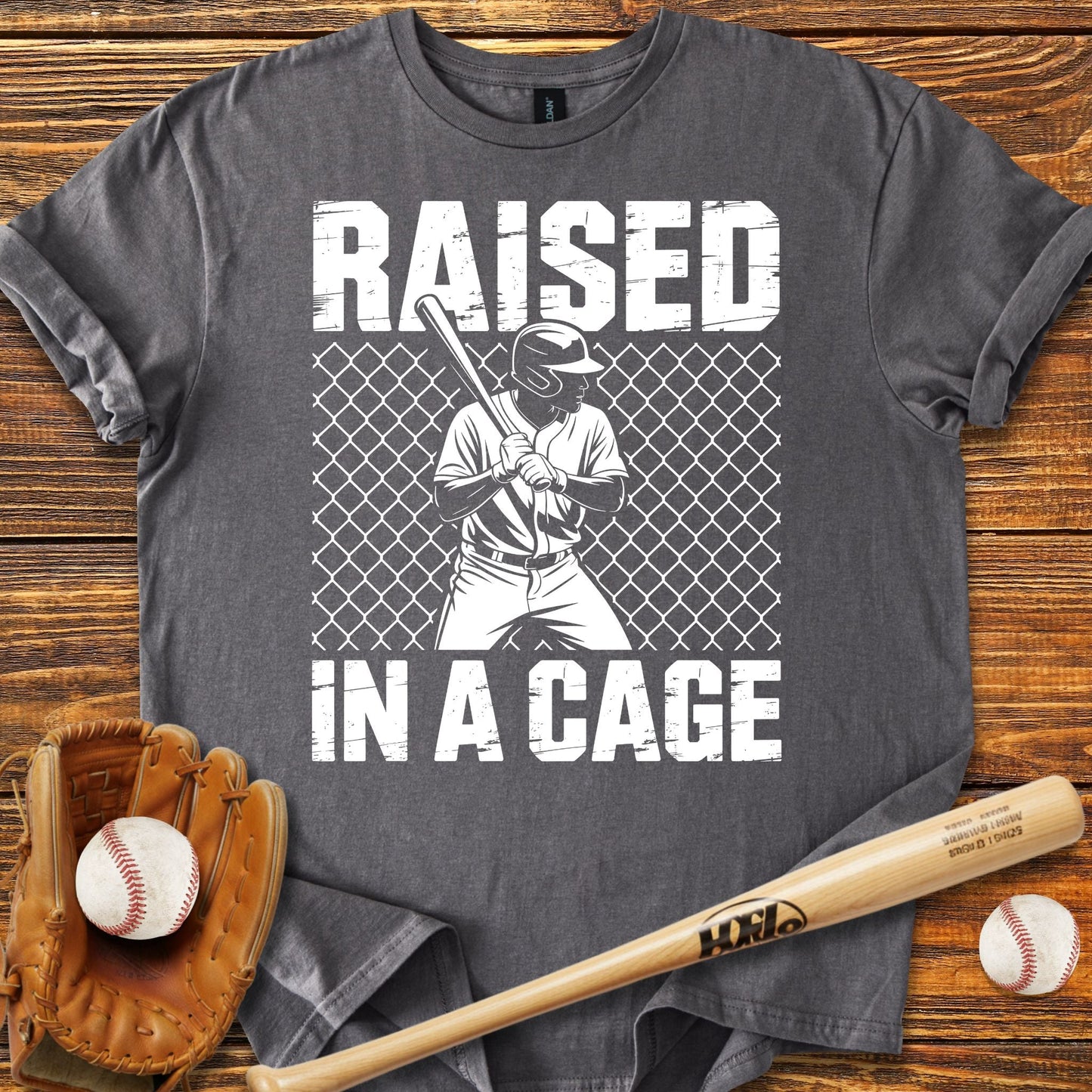 Raised In A Cage T-Shirt - HomeRun PrintsT-Shirt
