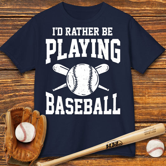 Rather Be Playing Baseball Kids T-shirt - HomeRun PrintsKids clothes